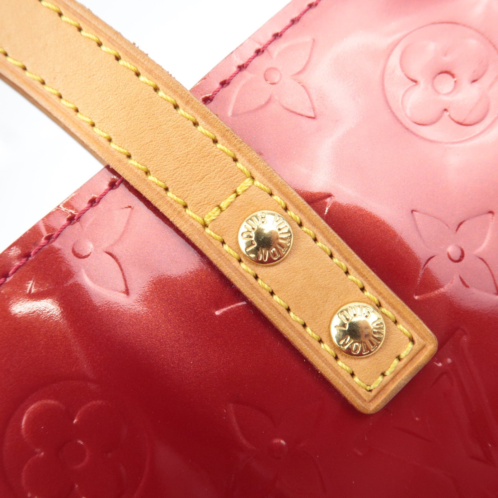 Louis Vuitton Monogram Vernis Reade PM Hand Bag Pomme D'Amour M91990