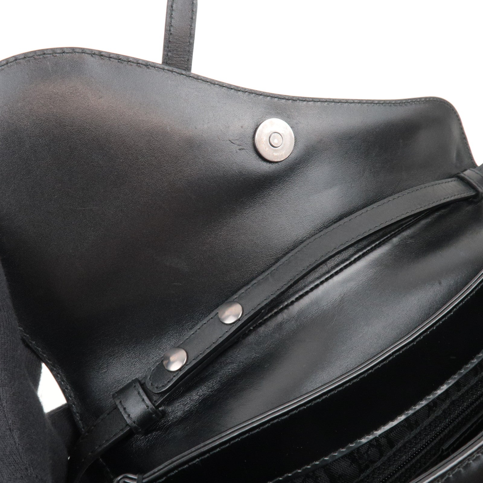 Christian Dior Saddle 2Way Bag Patent Leather Black