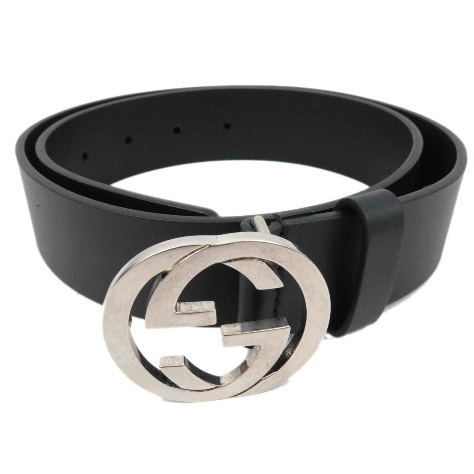GUCCI Interlocking G Leather  Belt 75/30 Black 36818686532
