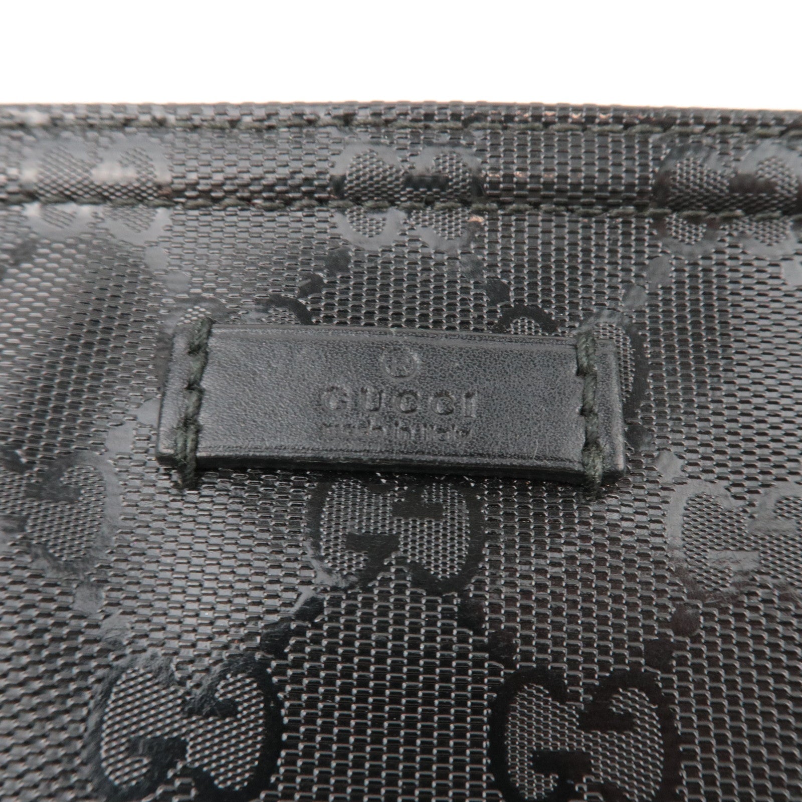 GUCCI GG Imprime PVC Leather Shoulder Bag Black 201446