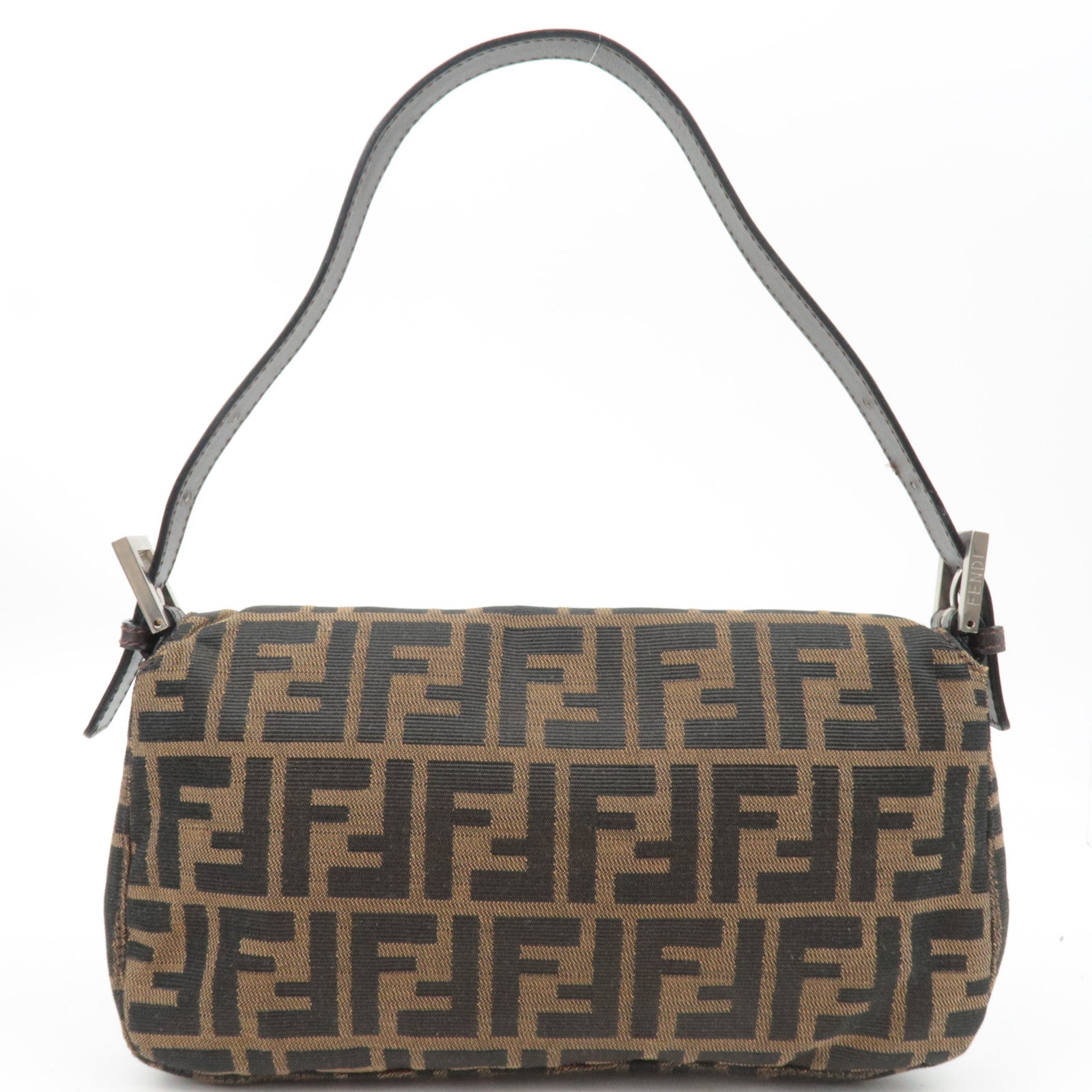 FENDI Zucca Mamma Baguette bag Canvas Leather Brown Black 26424
