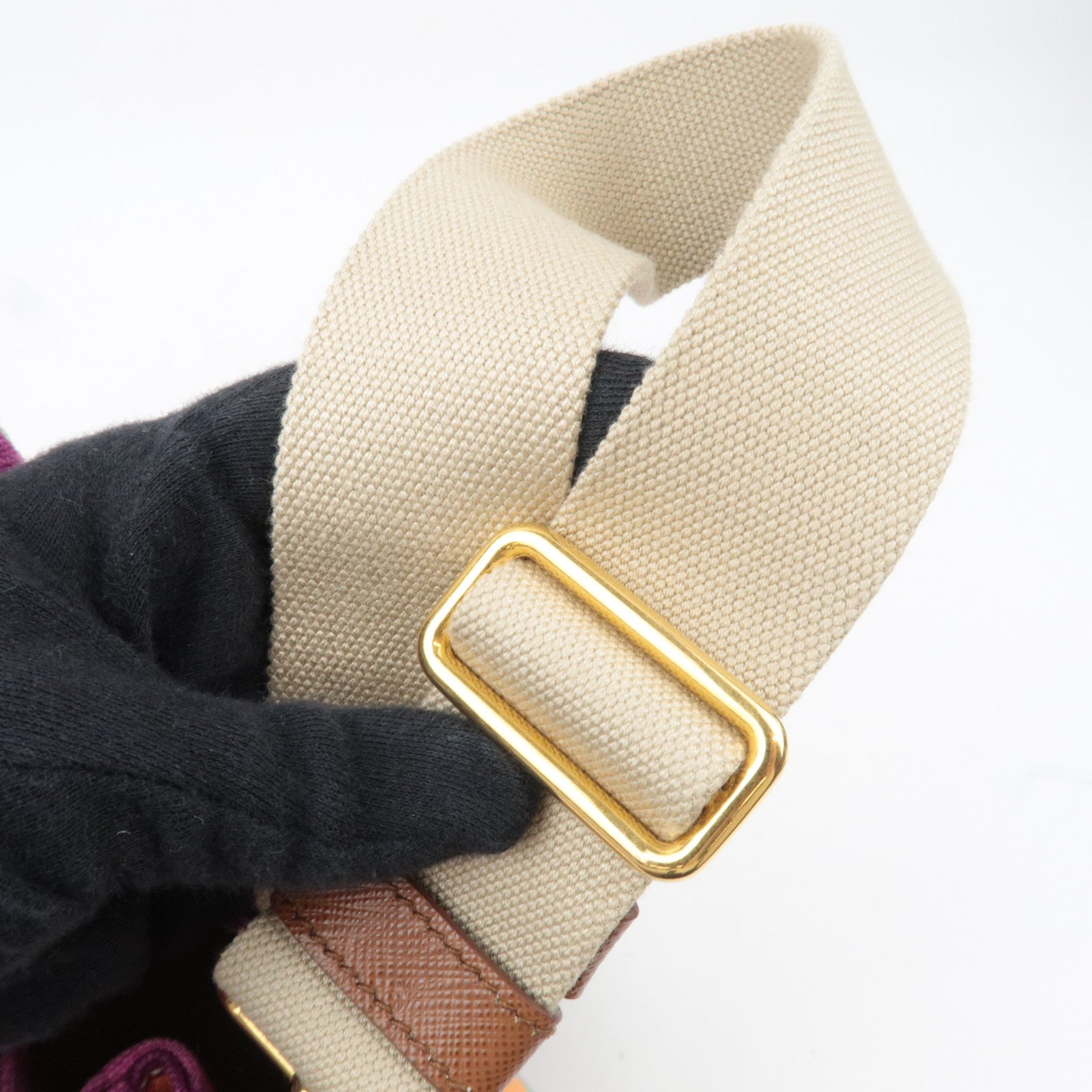 PRADA Canapa Mini Geometric Tote Bag Canvas Pink 1BG439