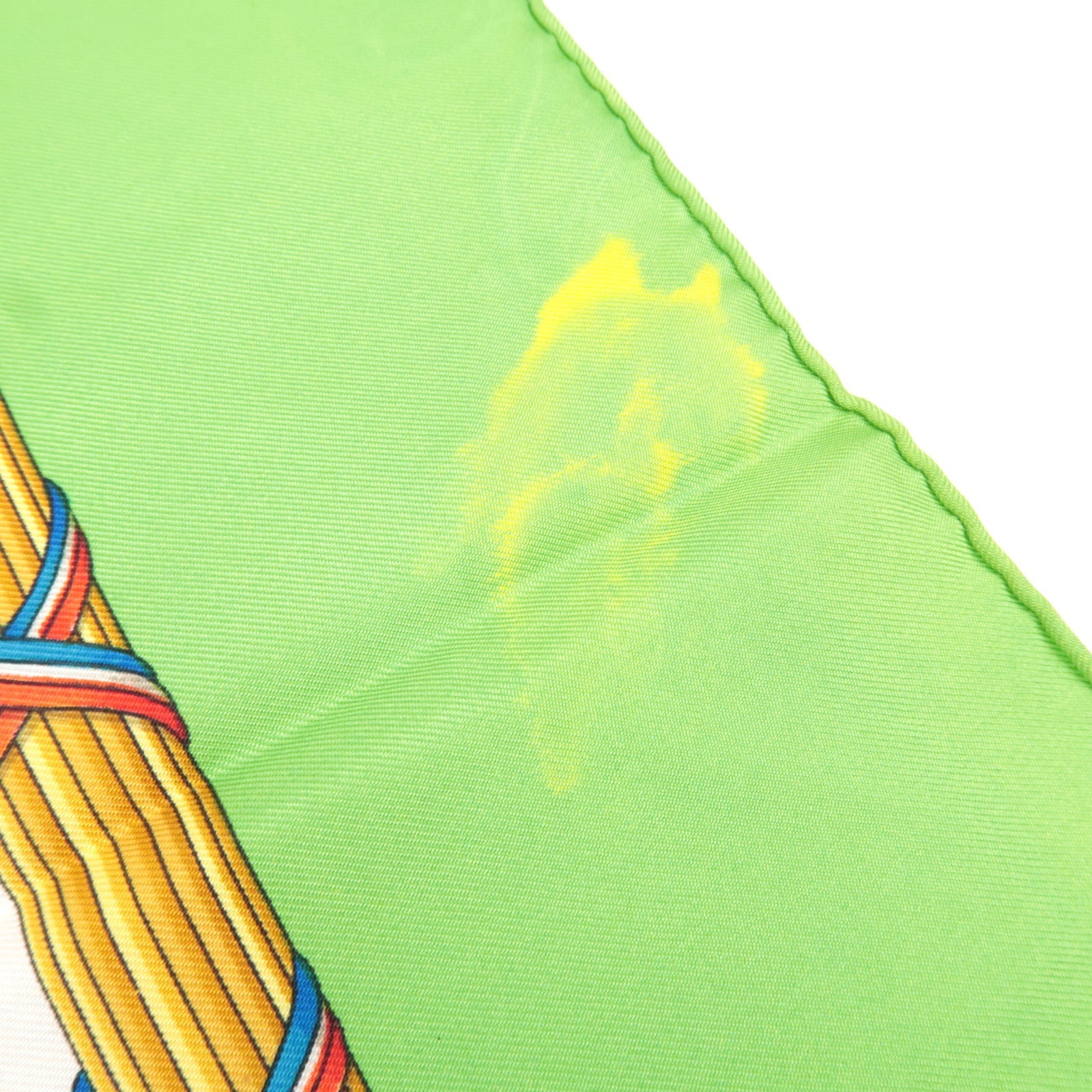 Hermes Carre 90 Scarf LIBERTE EGALITE FRATERNITE REPUBLIQUE FRANCAISE 1789 100% Silk Green