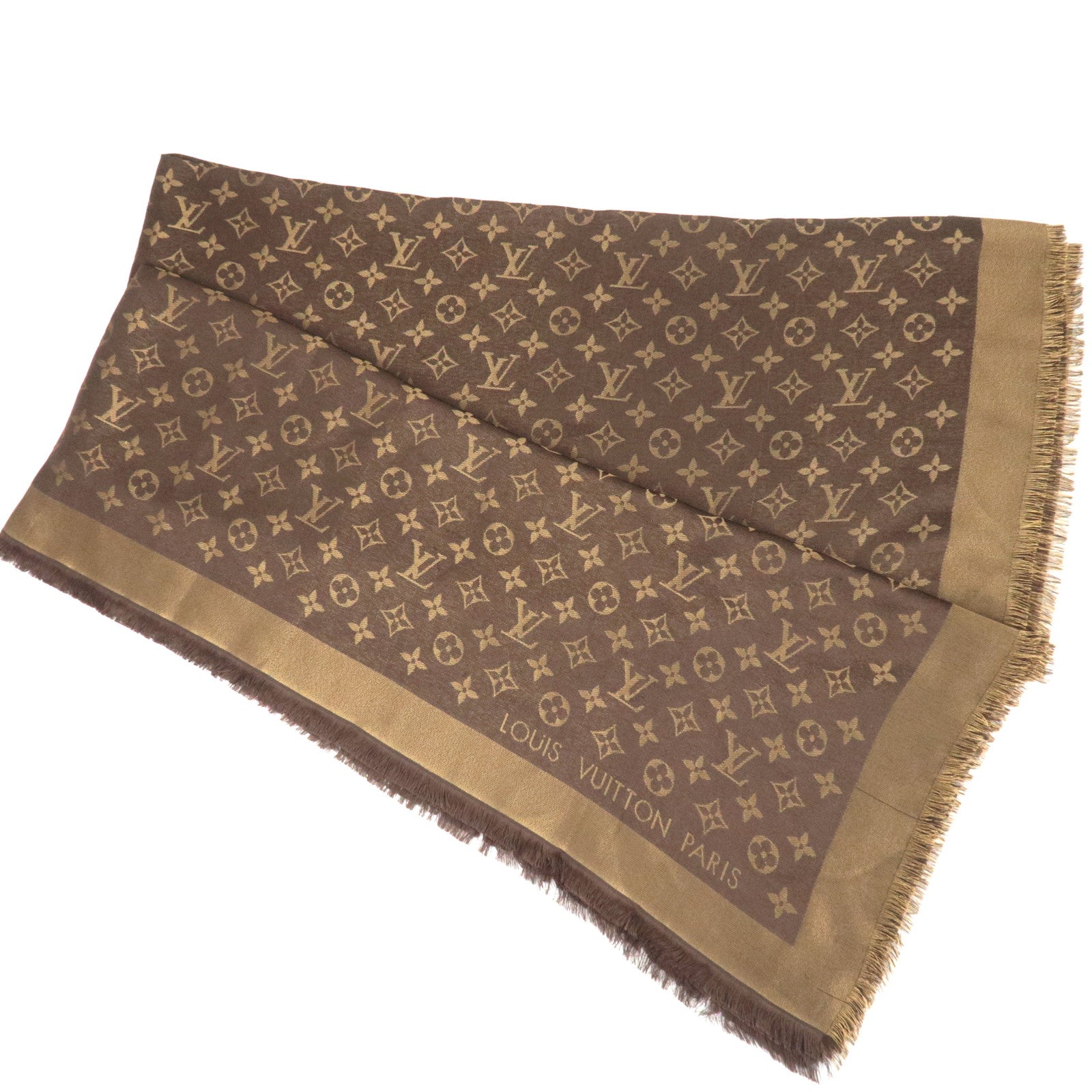 Louis Vuitton Monogram Shine Shawl Scarf Maron M7512286563