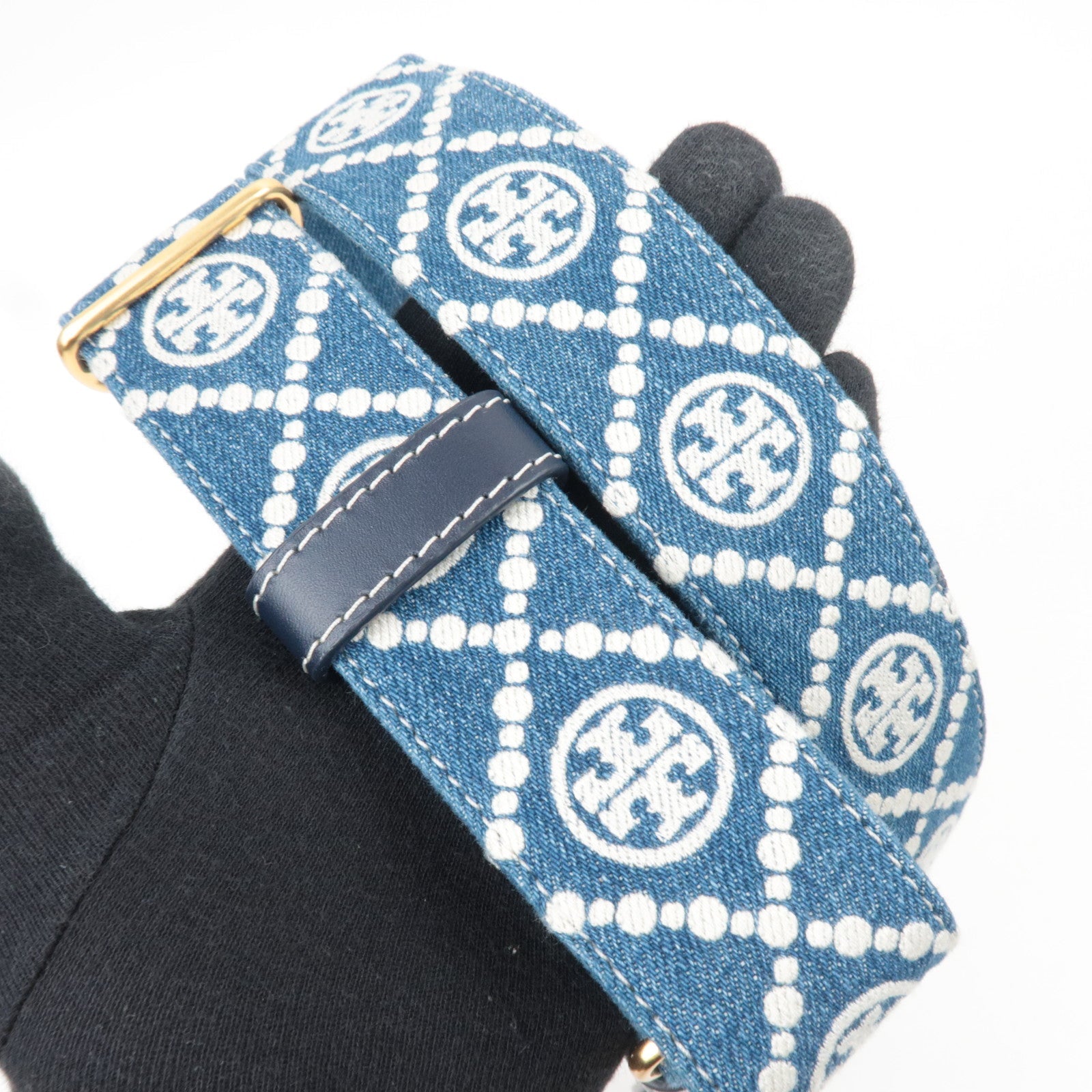 TORY BURCH Denim Leather Shoulder Bag