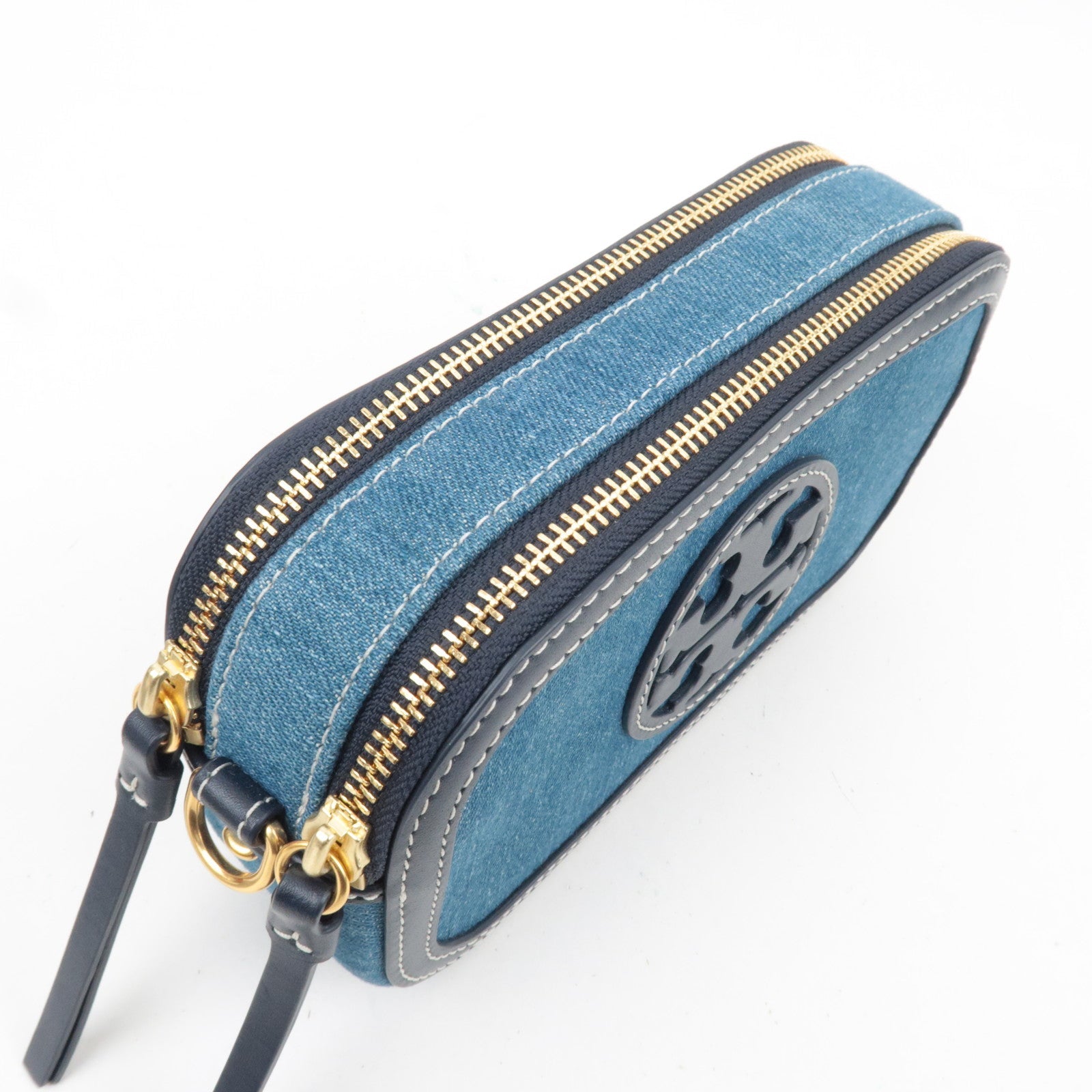 TORY BURCH Denim Leather Shoulder Bag