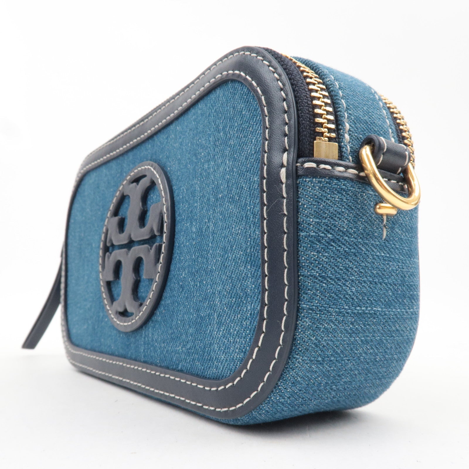 TORY BURCH Denim Leather Shoulder Bag