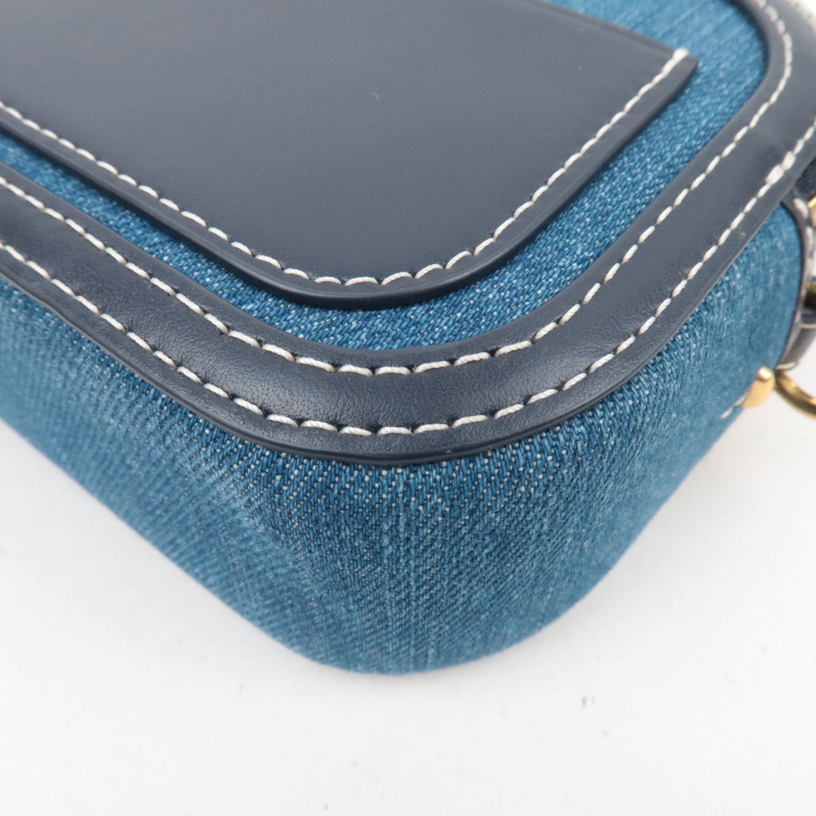 TORY BURCH Denim Leather Shoulder Bag