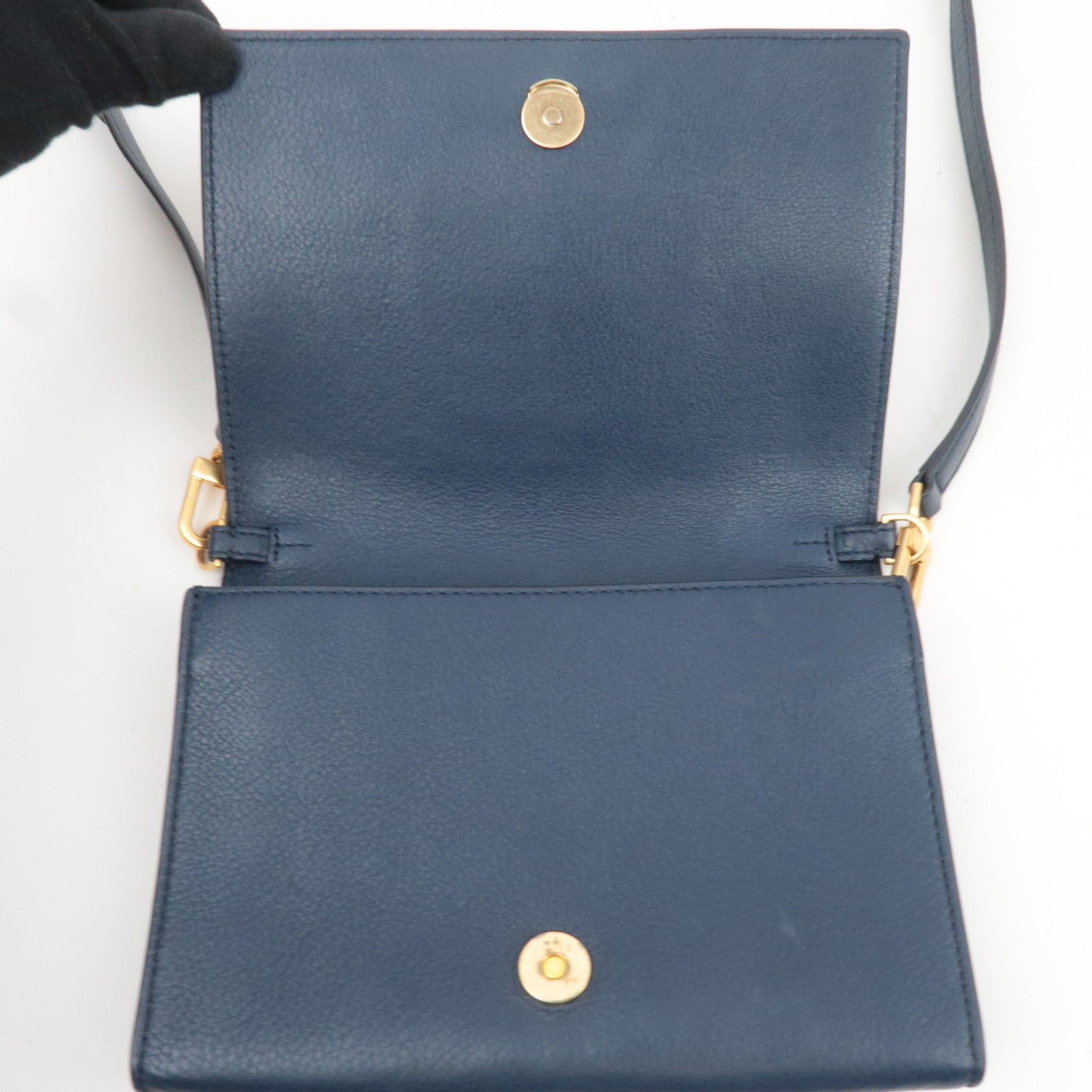 TORY BURCH Leather Shoulder Bag Navy