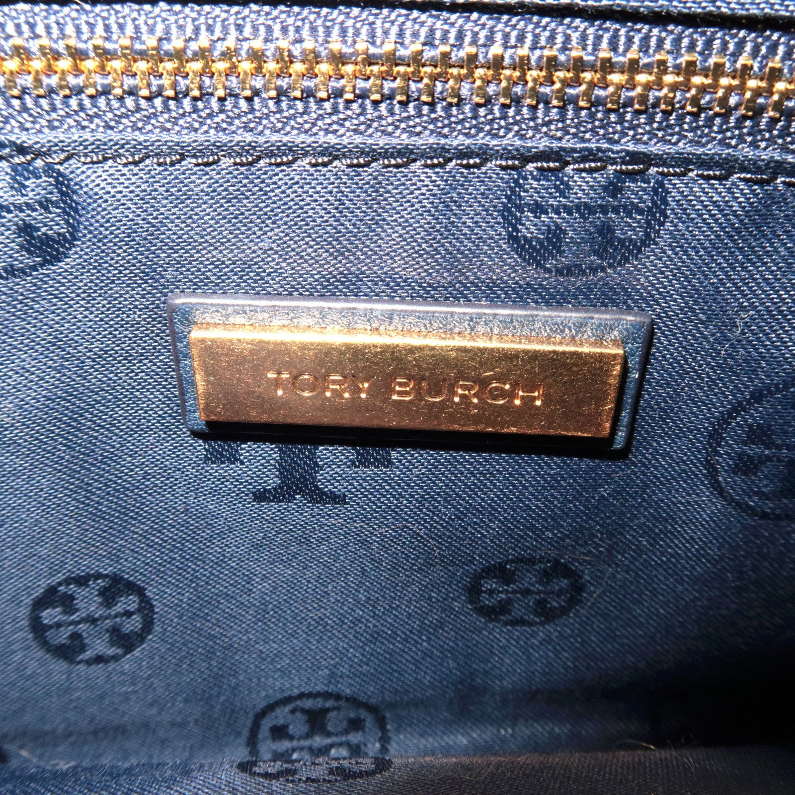 TORY BURCH Leather Shoulder Bag Navy