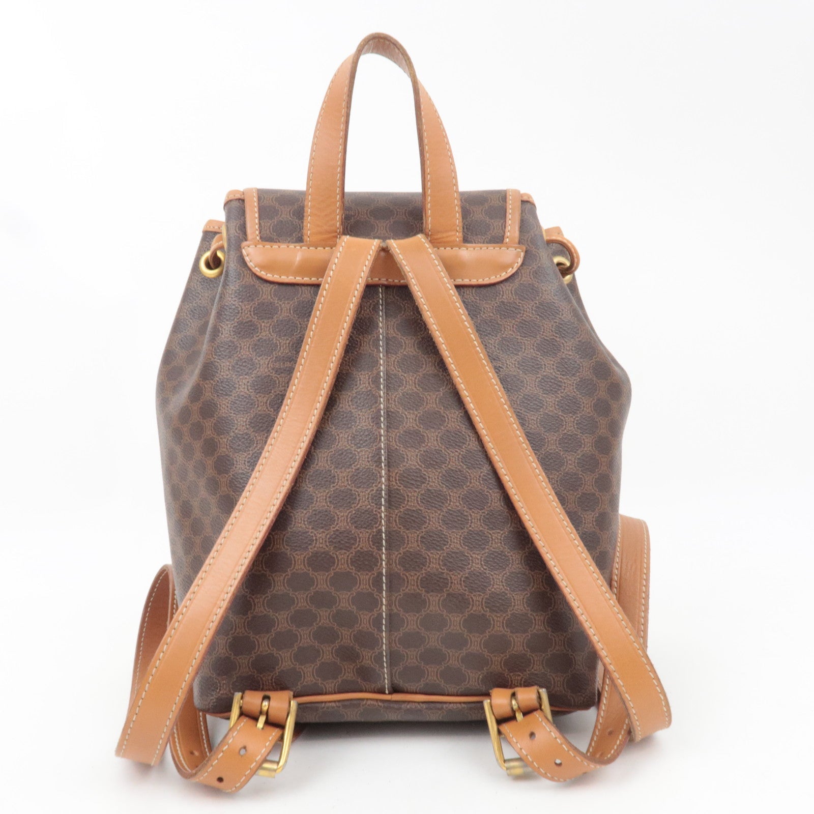 CELINE Macadam PVC Leather Backpack Brown