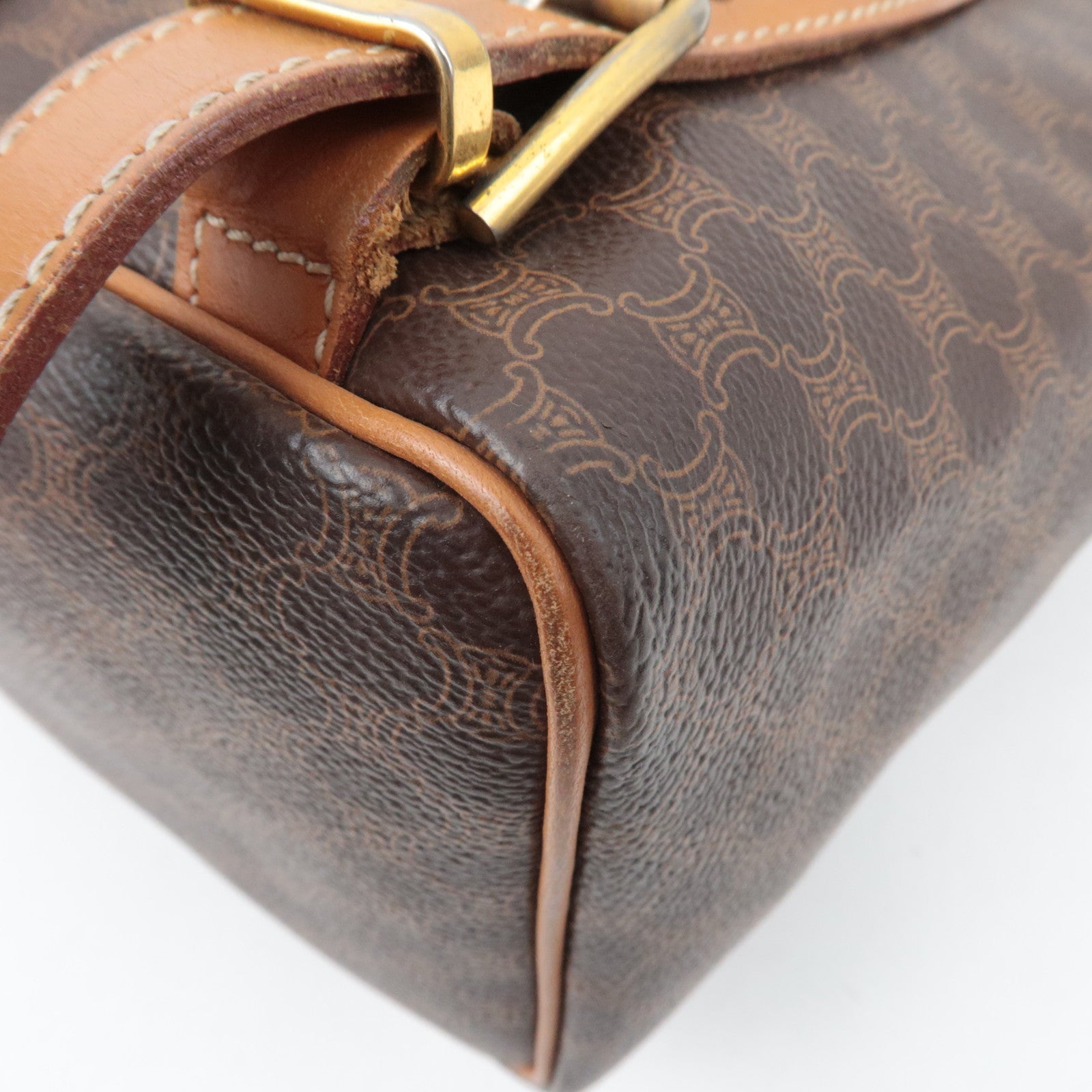 CELINE Macadam PVC Leather Backpack Brown