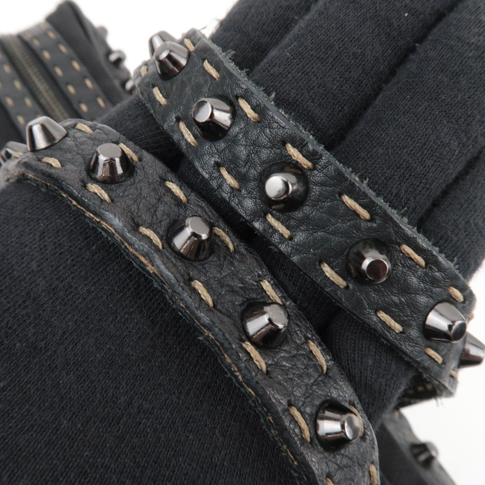 FENDI Selleria Canvas Leather East West Handbag Black 8BL006