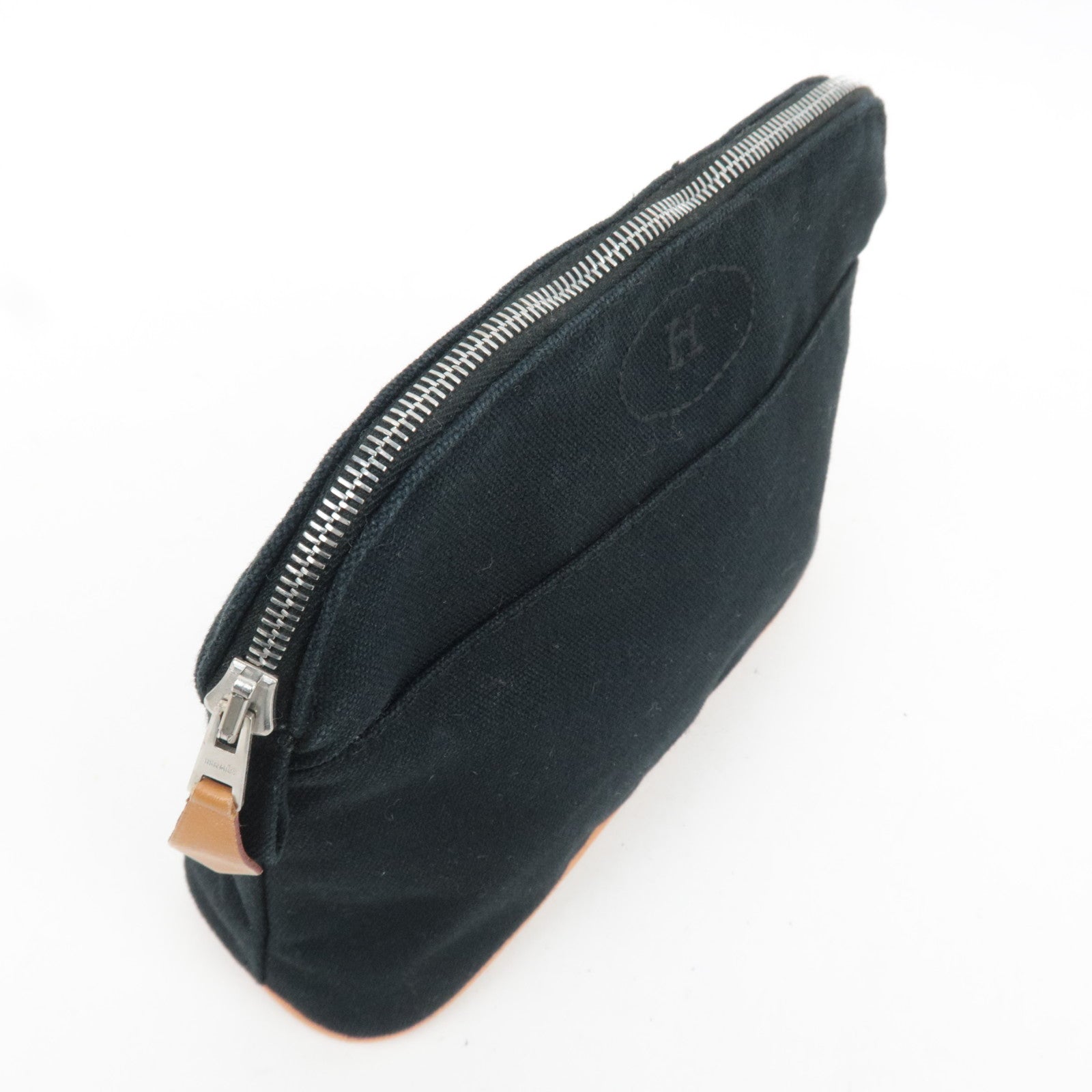 HERMES Bolide Pouch Mini 20 Canvas Leather Black