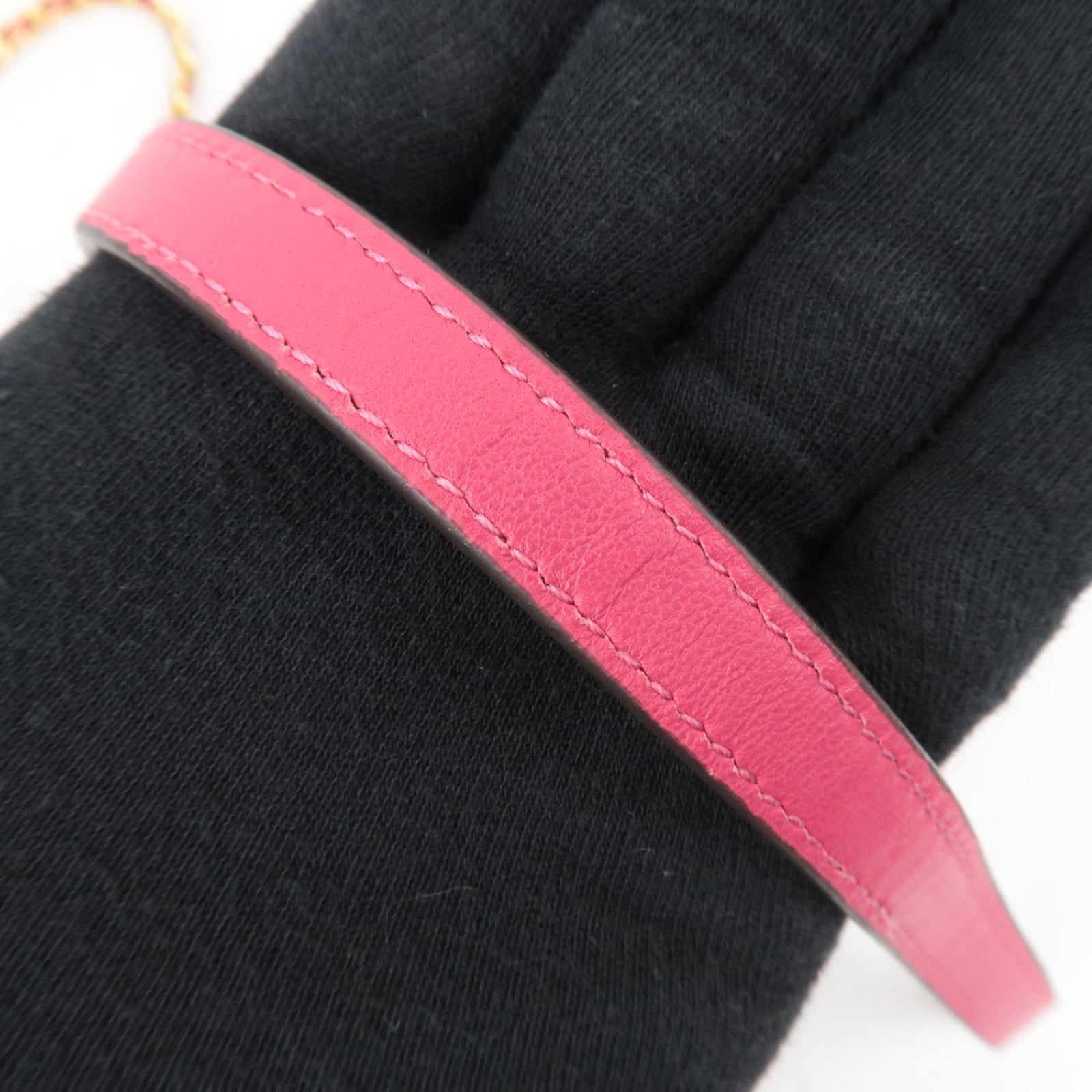 TORY BURCH Fleming Quilted Leather Chain Wallet Purse WOC Pink