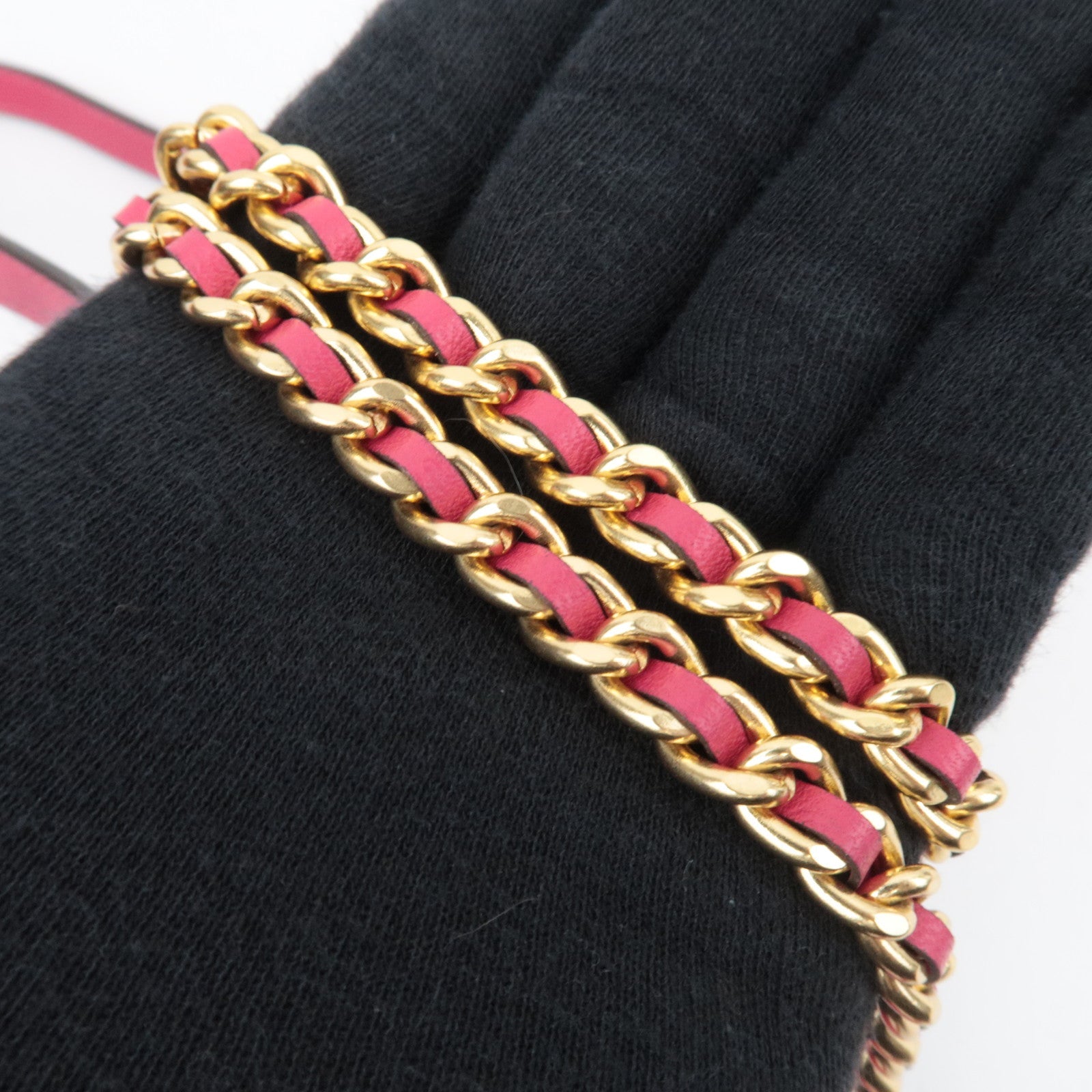 TORY BURCH Fleming Quilted Leather Chain Wallet Purse WOC Pink