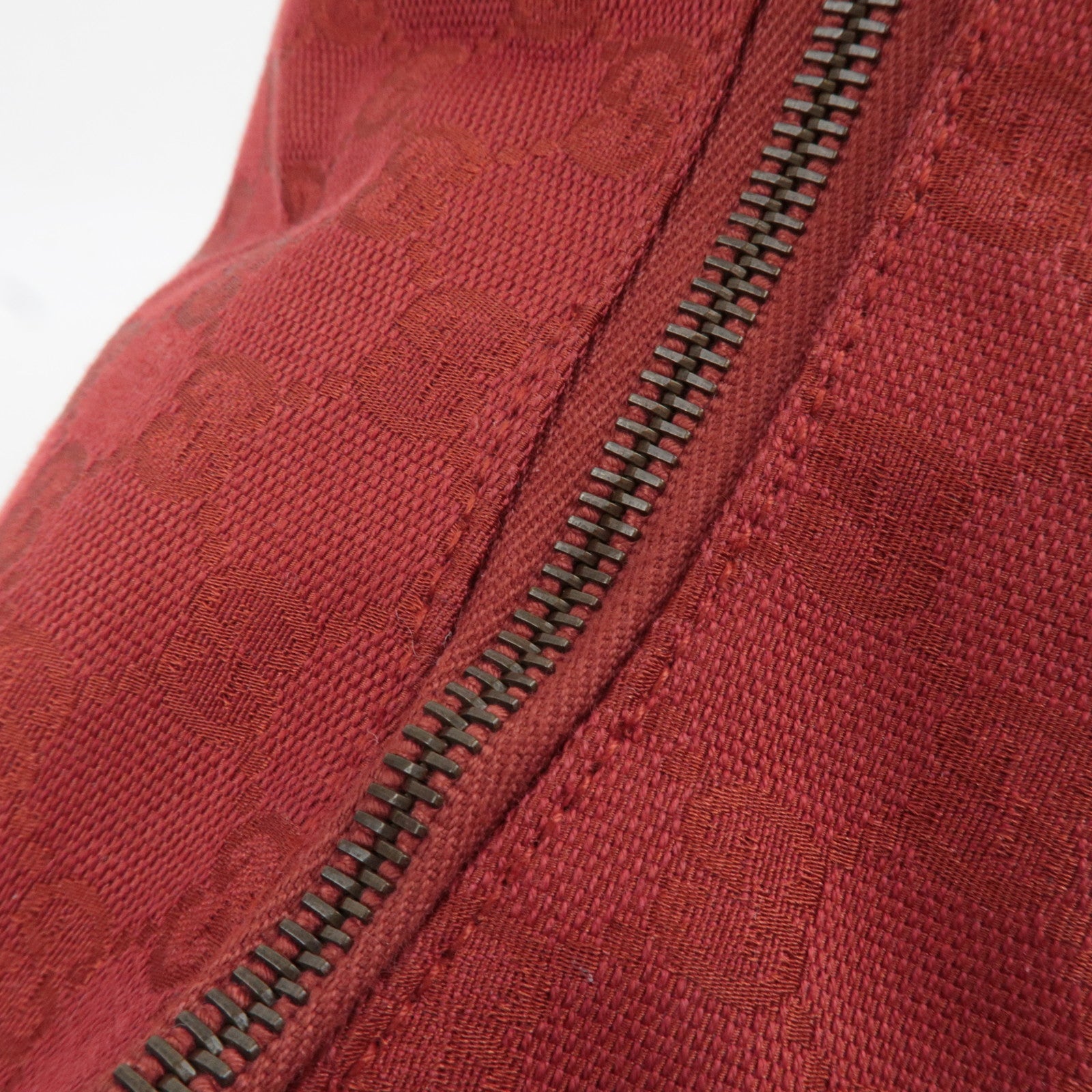 GUCCI Horsebit GG Canvas Shoulder Bag Red 115867