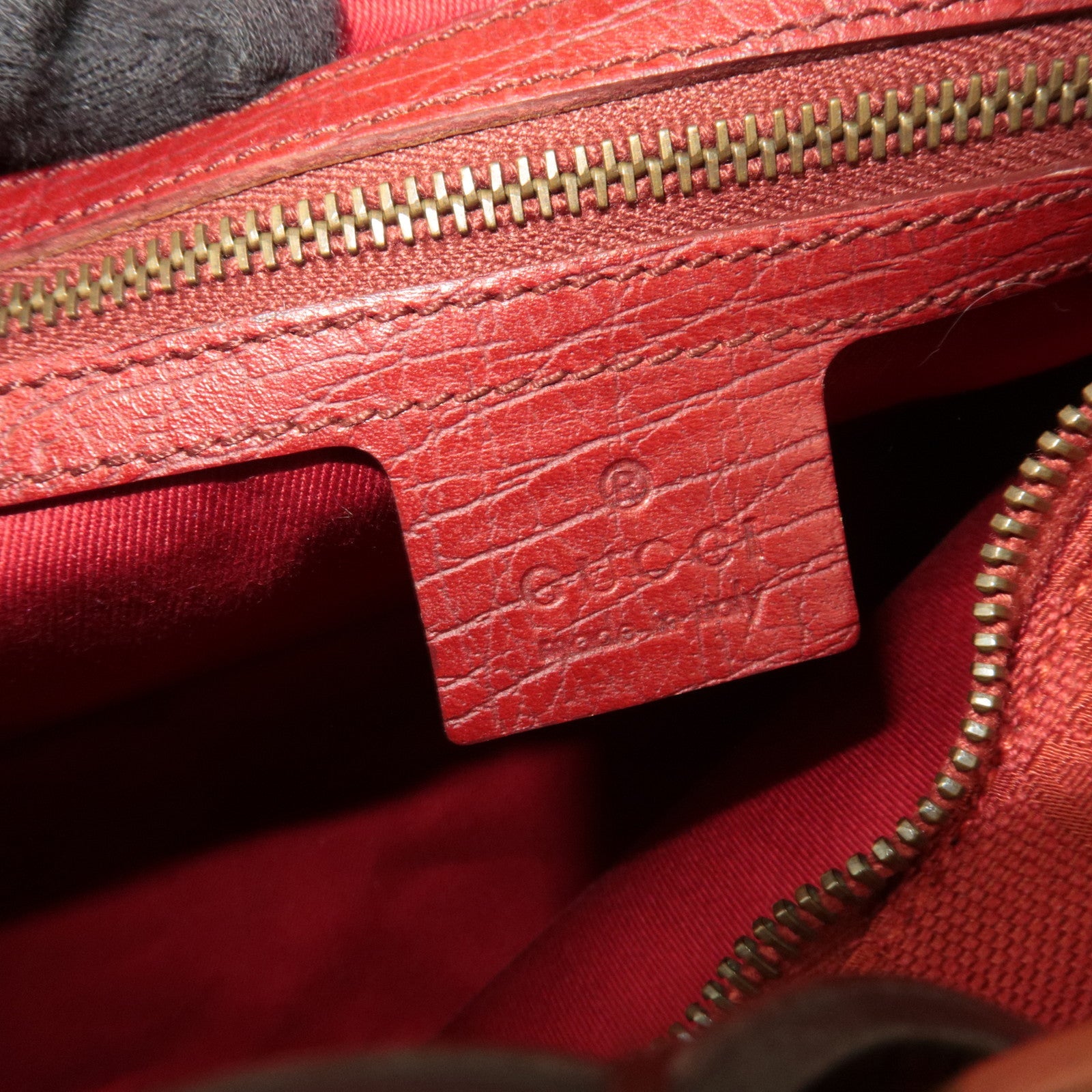 GUCCI Horsebit GG Canvas Shoulder Bag Red 115867