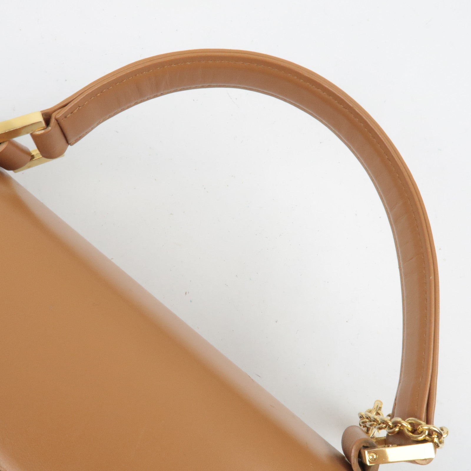 SAINT LAURENT YSL Logo Leather Handbag Black Brown