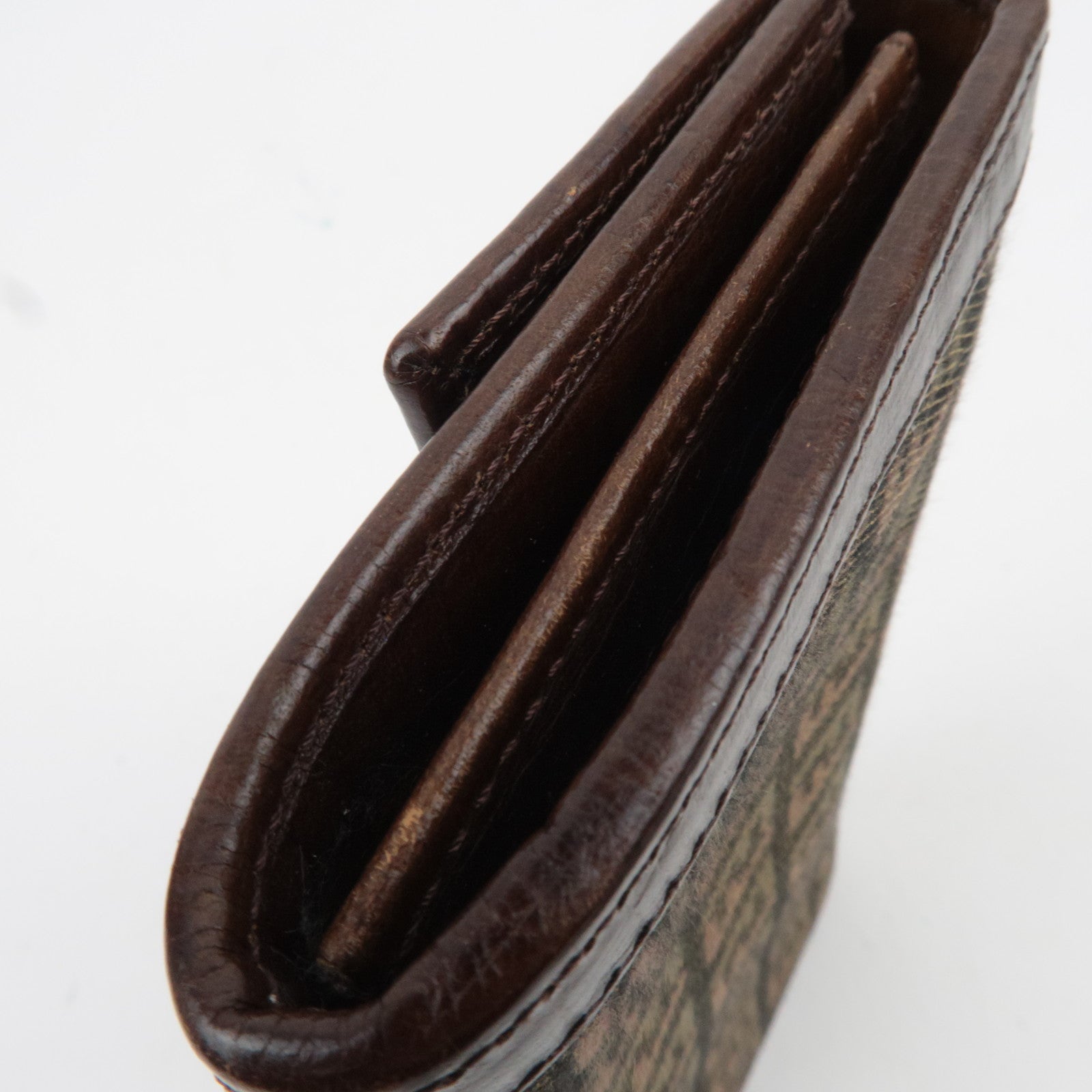 FENDI Zucchino Canvas Leather Long Wallet Khaki Brown 8M0021