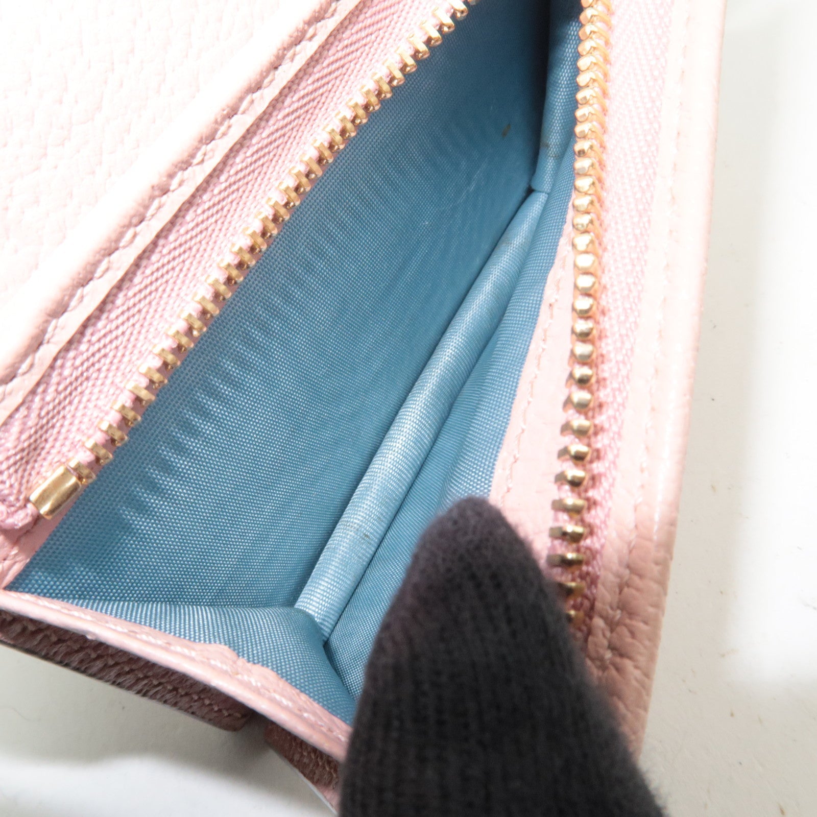 GUCCI Ophidia Floral Embroidery GG Denim Wallet Japan Limited Pink Navy 523155