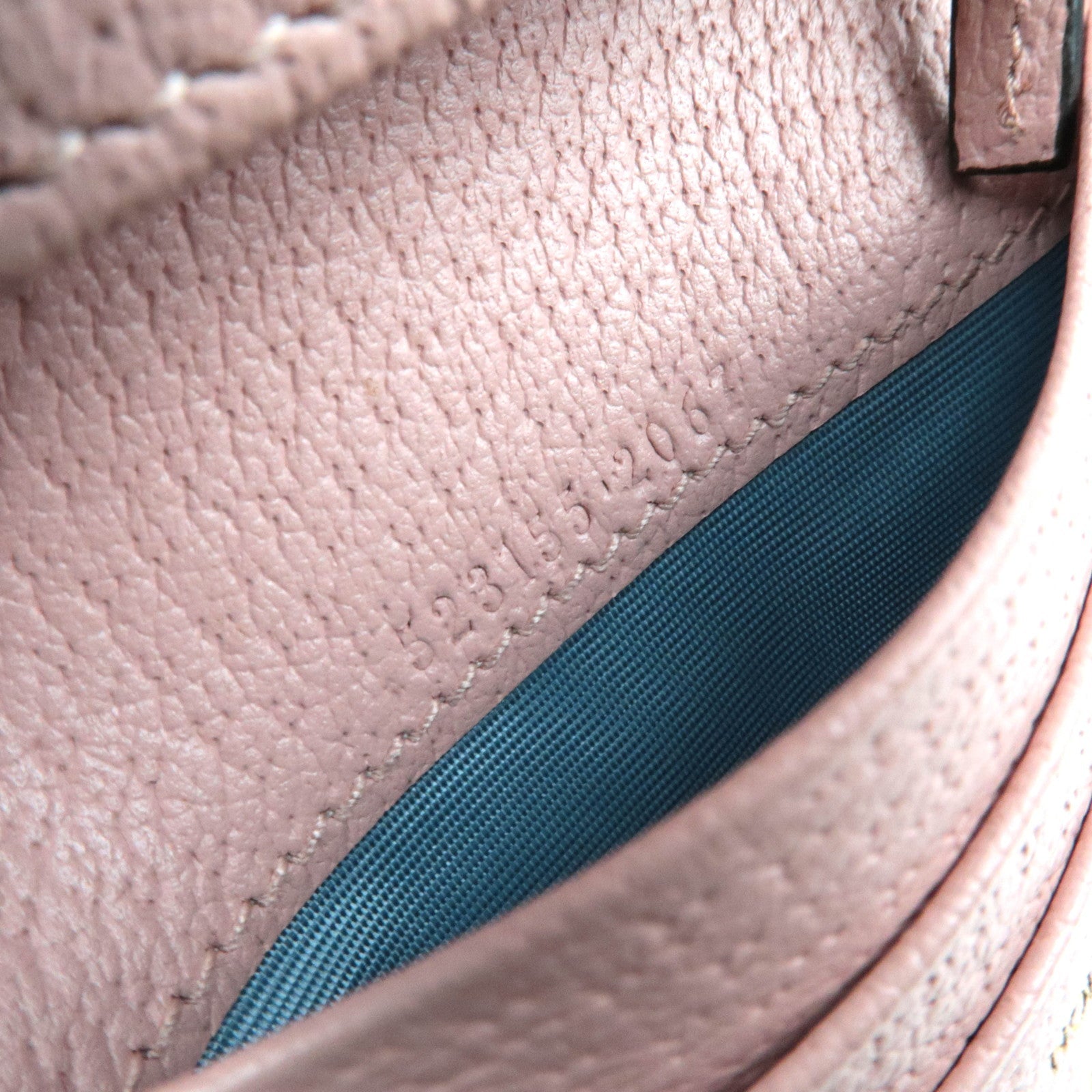 GUCCI Ophidia Floral Embroidery GG Denim Wallet Japan Limited Pink Navy 523155