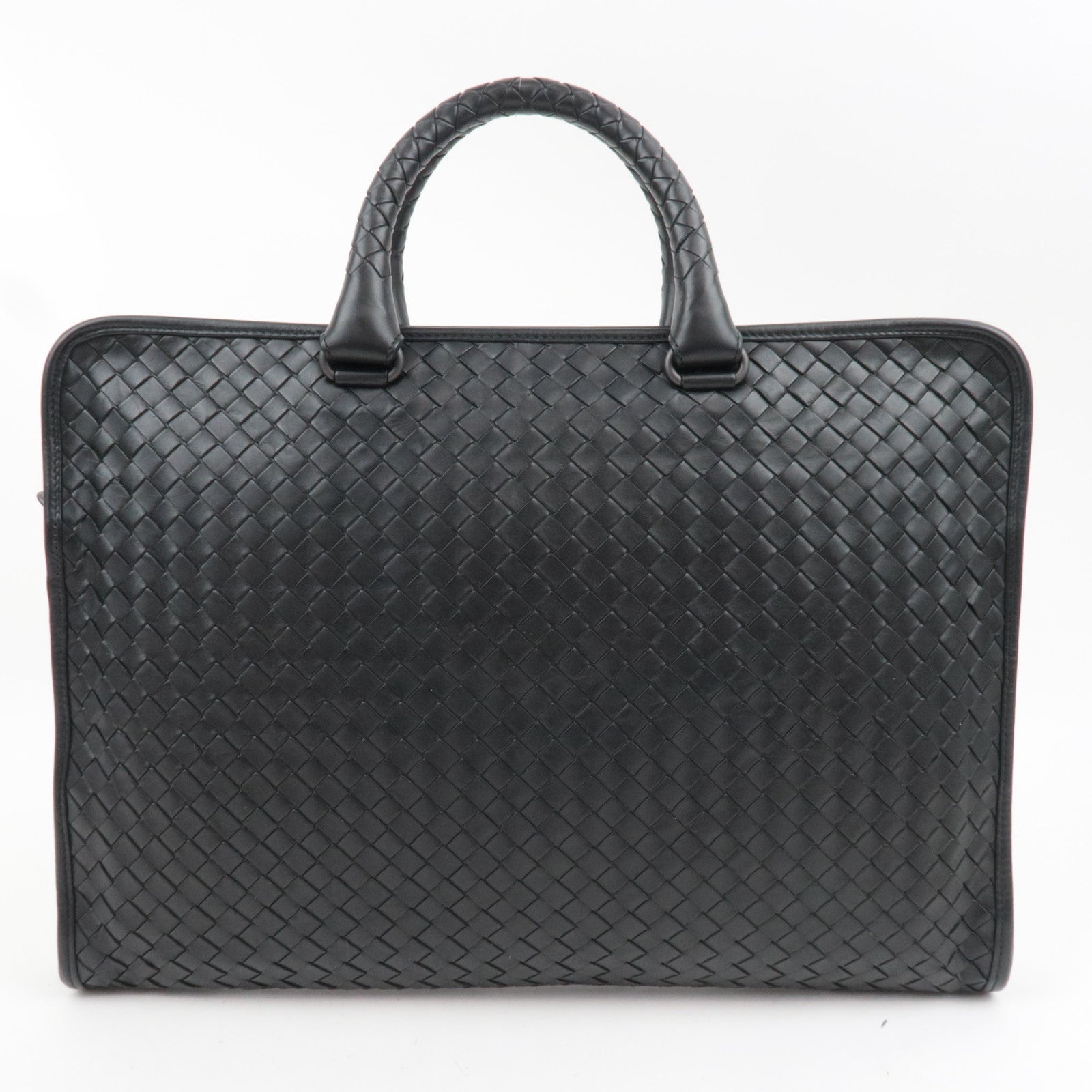 BOTTEGA VENETA Intrecciato Leather Business Bag Black