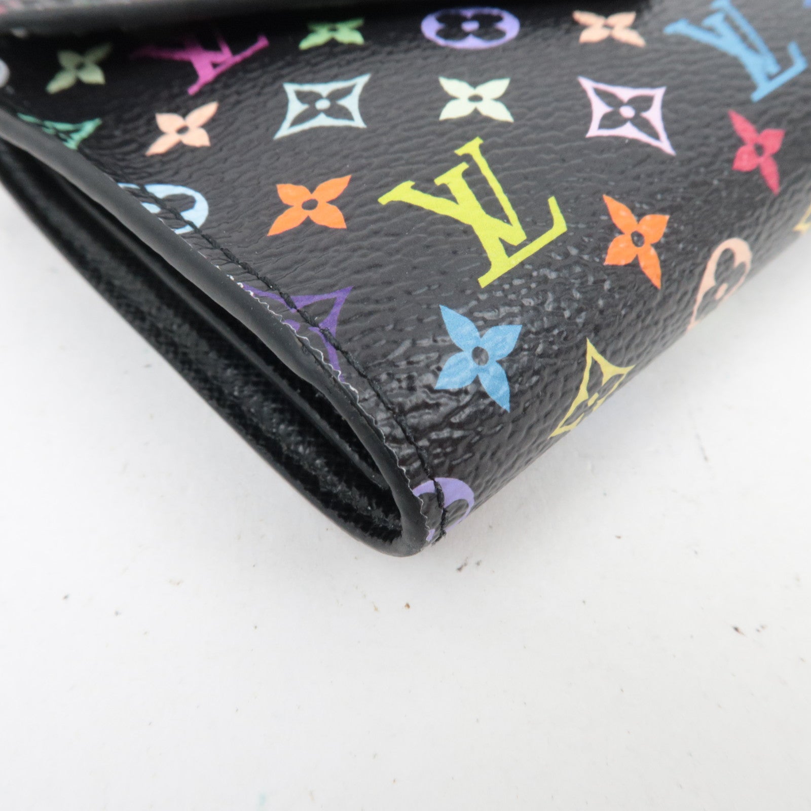 Louis Vuitton Monogram Multicolor Takashi Murakami Portefeuille Victorine Wallet Noir M14163