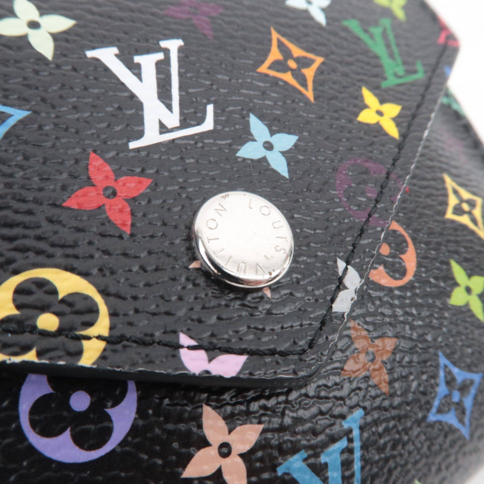 Louis Vuitton Monogram Multicolor Takashi Murakami Portefeuille Victorine Wallet Noir M14163