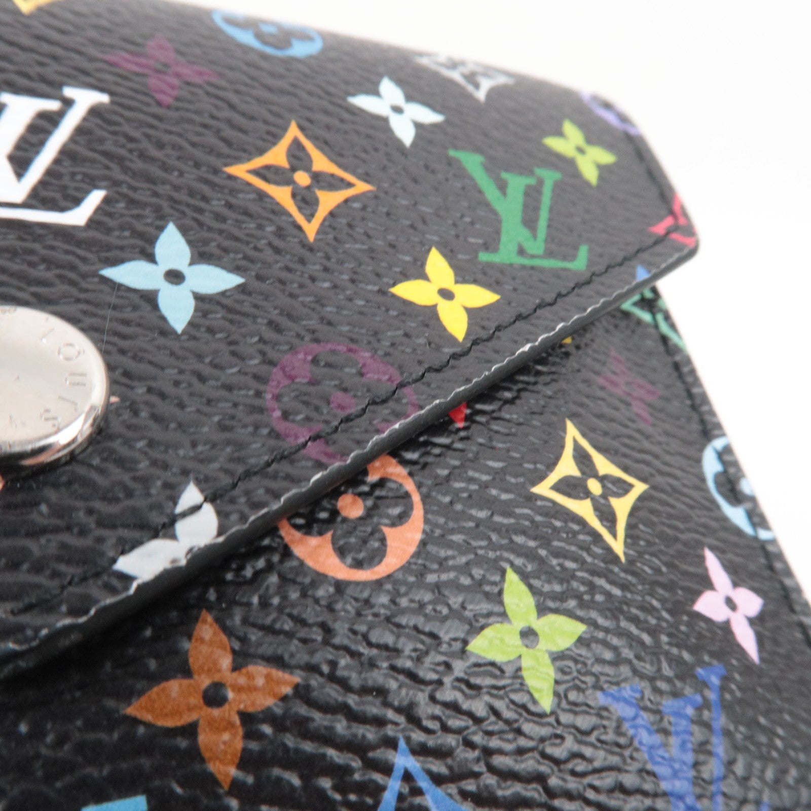 Louis Vuitton Monogram Multicolor Takashi Murakami Portefeuille Victorine Wallet Noir M14163