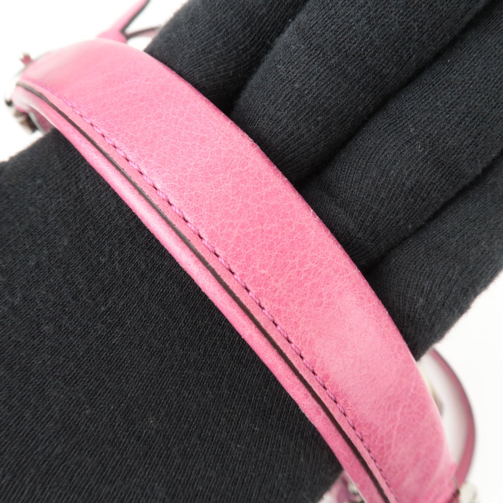 COACH Signature 2Way Canvas Leather Handbag Beige Pink 19034