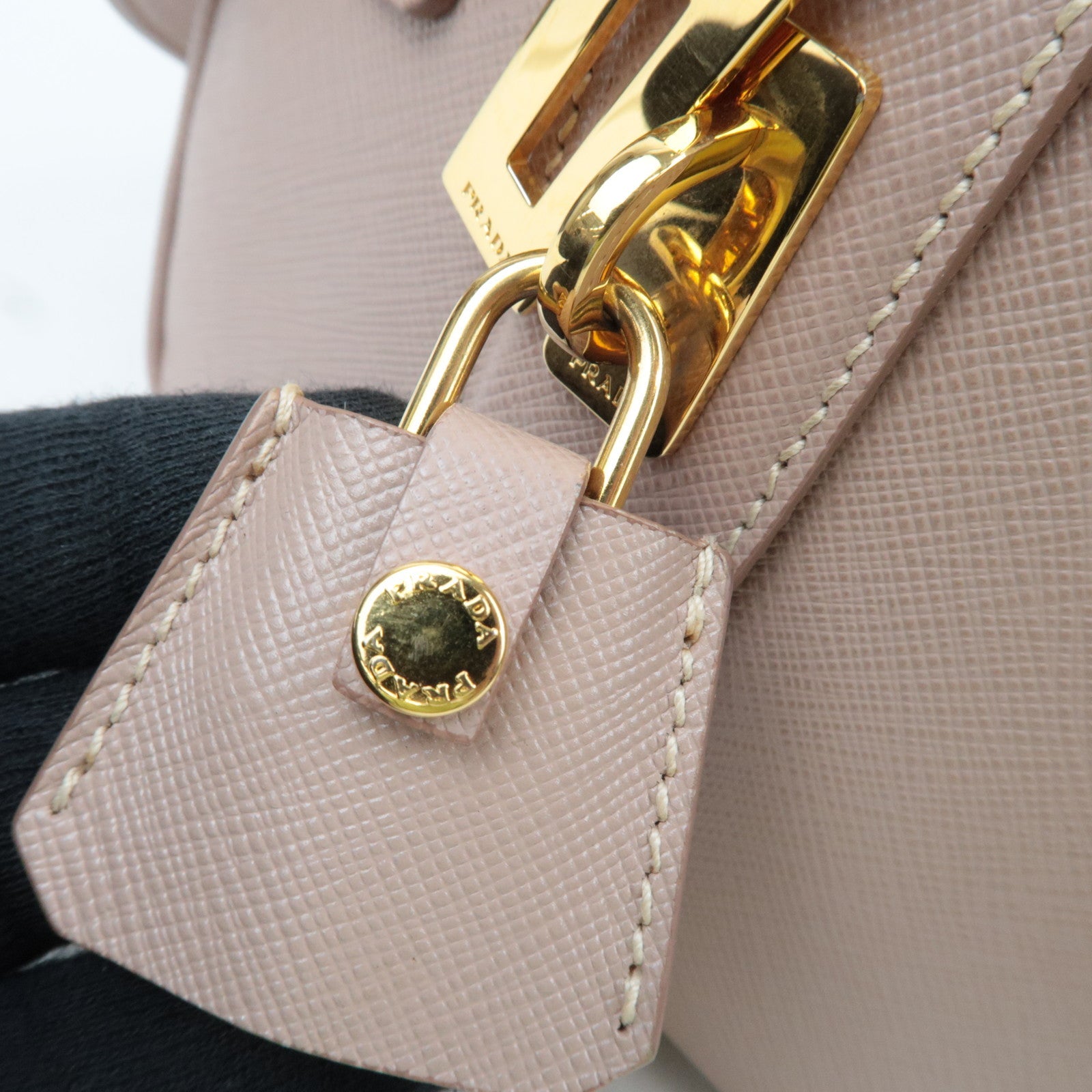 PRADA Galleria Saffiano Leather 2Way Small Boston Bag Pink Beige 1M1132