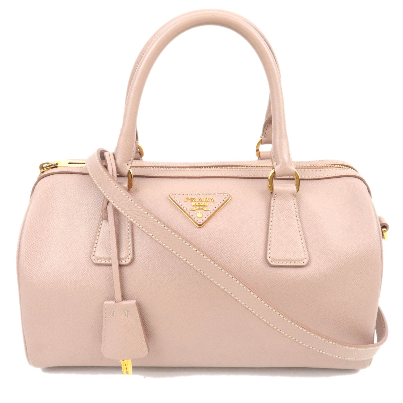 PRADA Galleria Saffiano Leather 2Way Small Boston Bag Pink Beige 1M113286747
