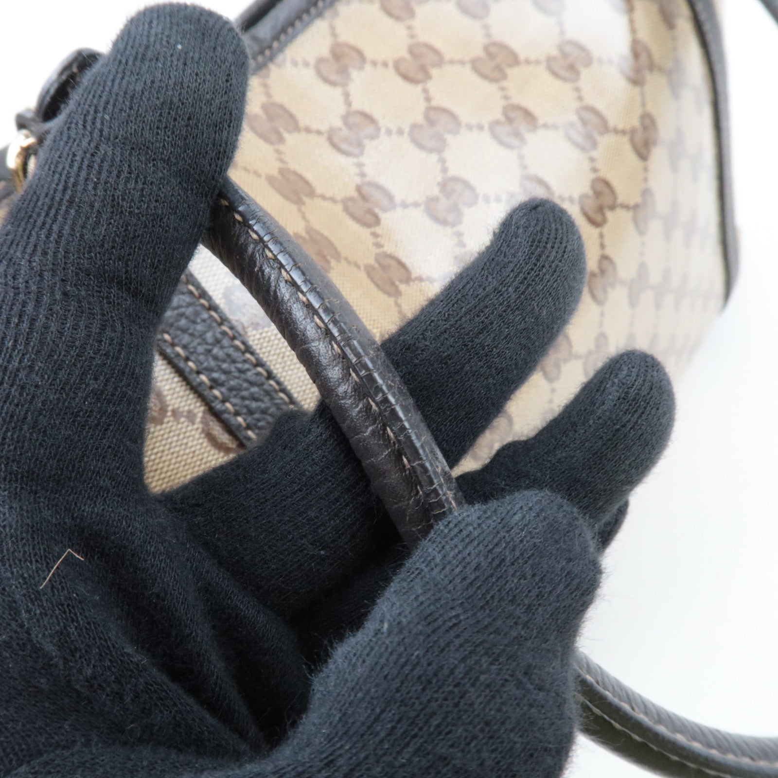 GUCCI GG Crystal Tote Bag Beige Brown