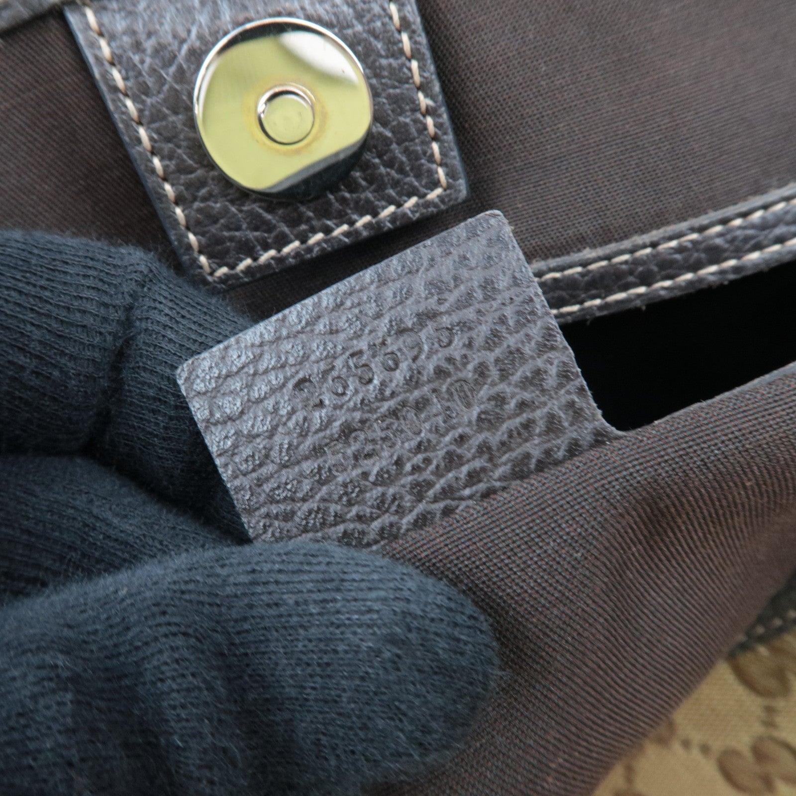 GUCCI GG Crystal Tote Bag Beige Brown