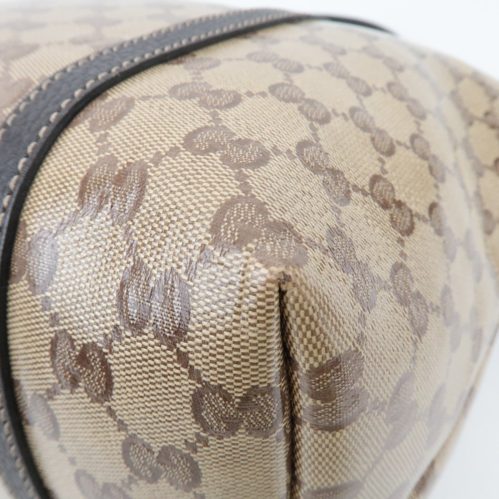 GUCCI GG Crystal Tote Bag Beige Brown