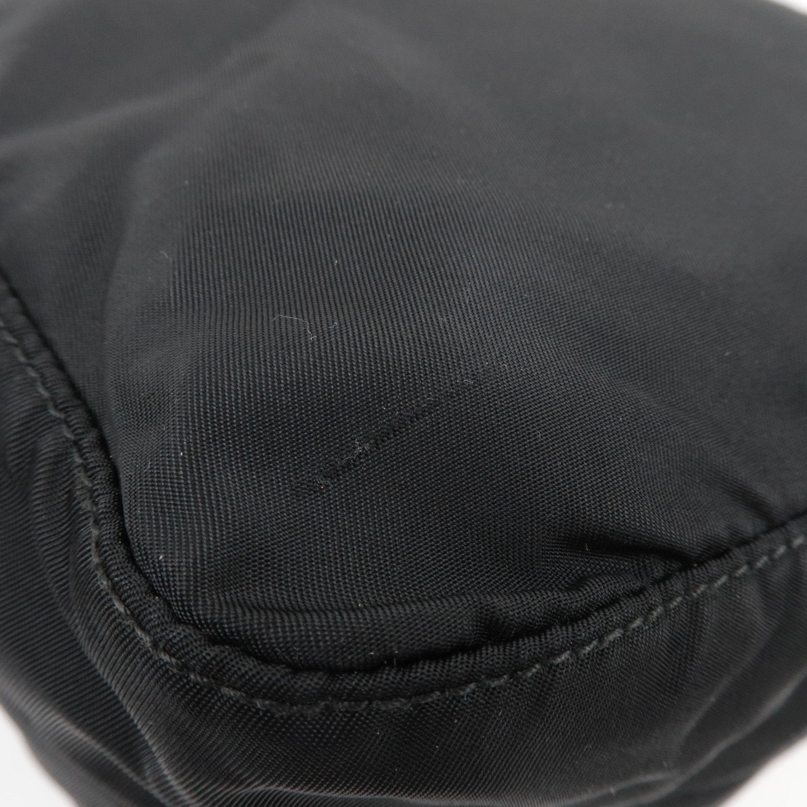 PRADA Nylon Leather Shoulder Bag Black