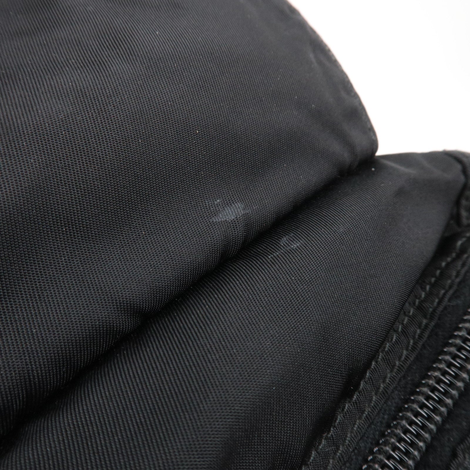 PRADA Nylon Leather Shoulder Bag Black