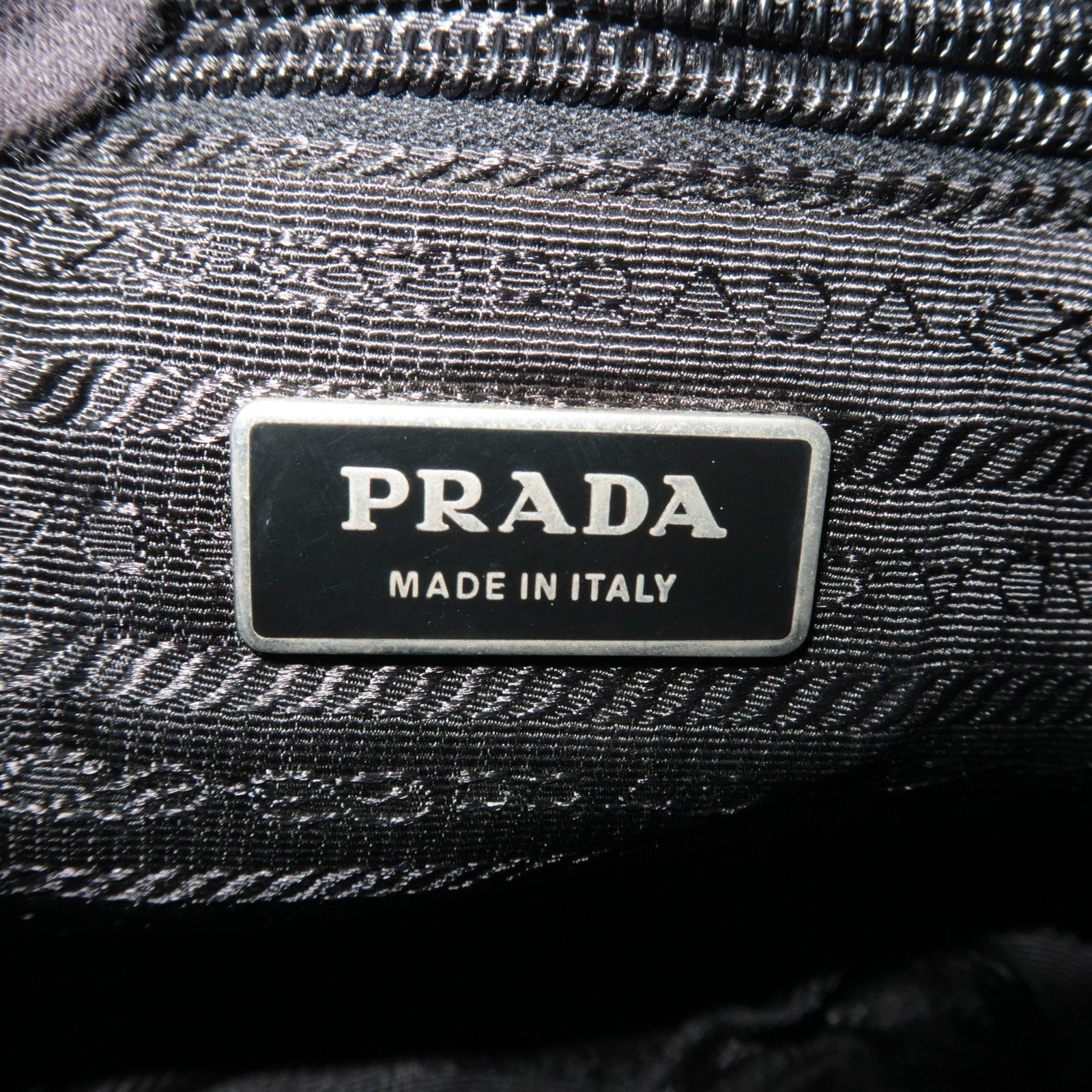 PRADA Nylon Leather Shoulder Bag Black