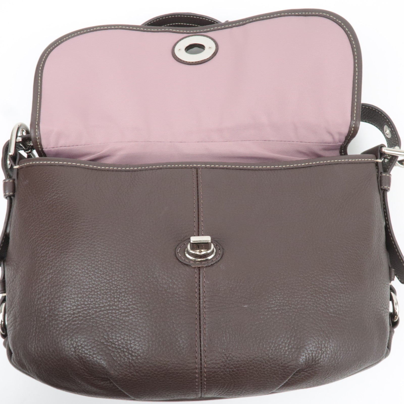 COACH Leather Shoulder Bag Brown F15170
