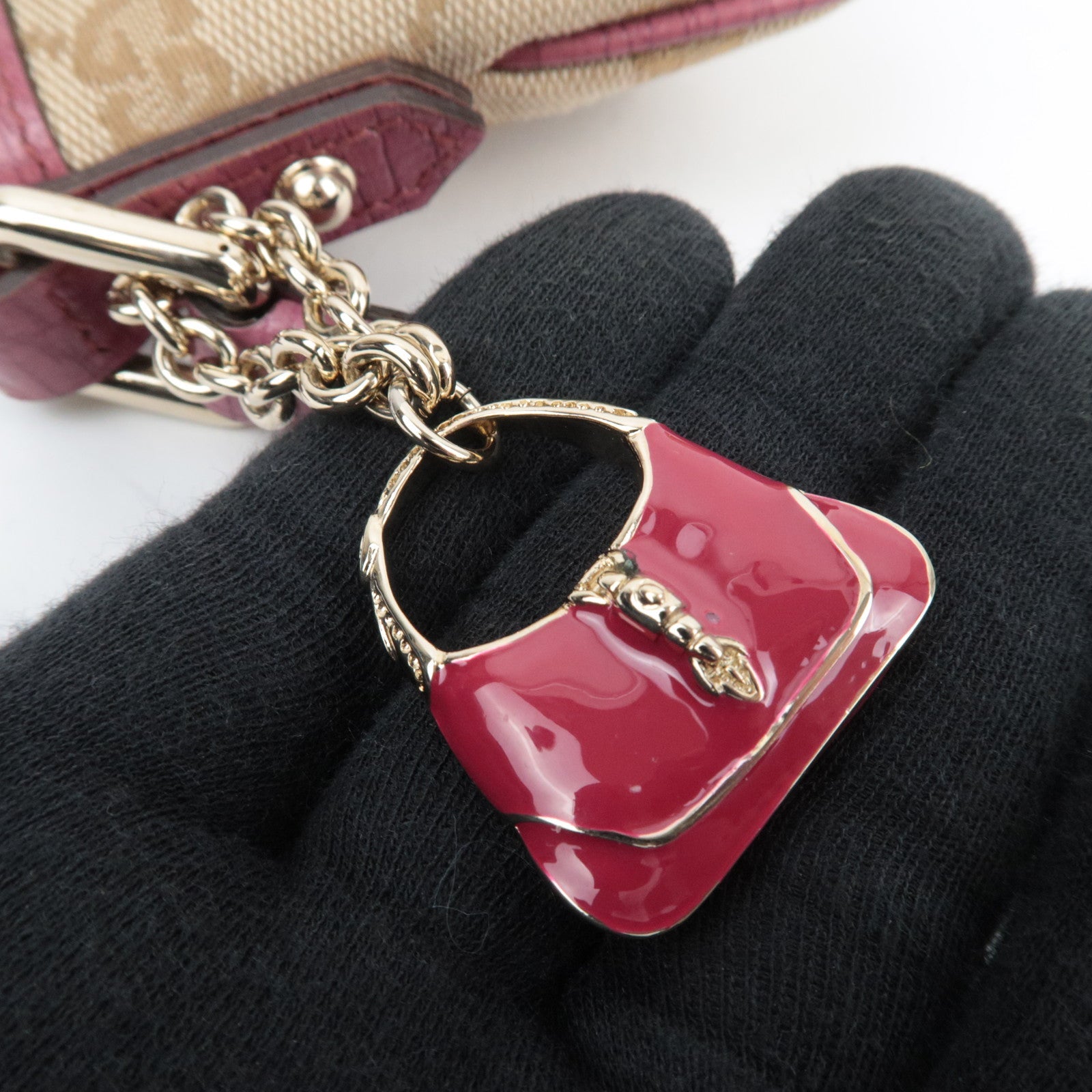 GUCCI GG Canvas Small Pouch Beige Pink 152507