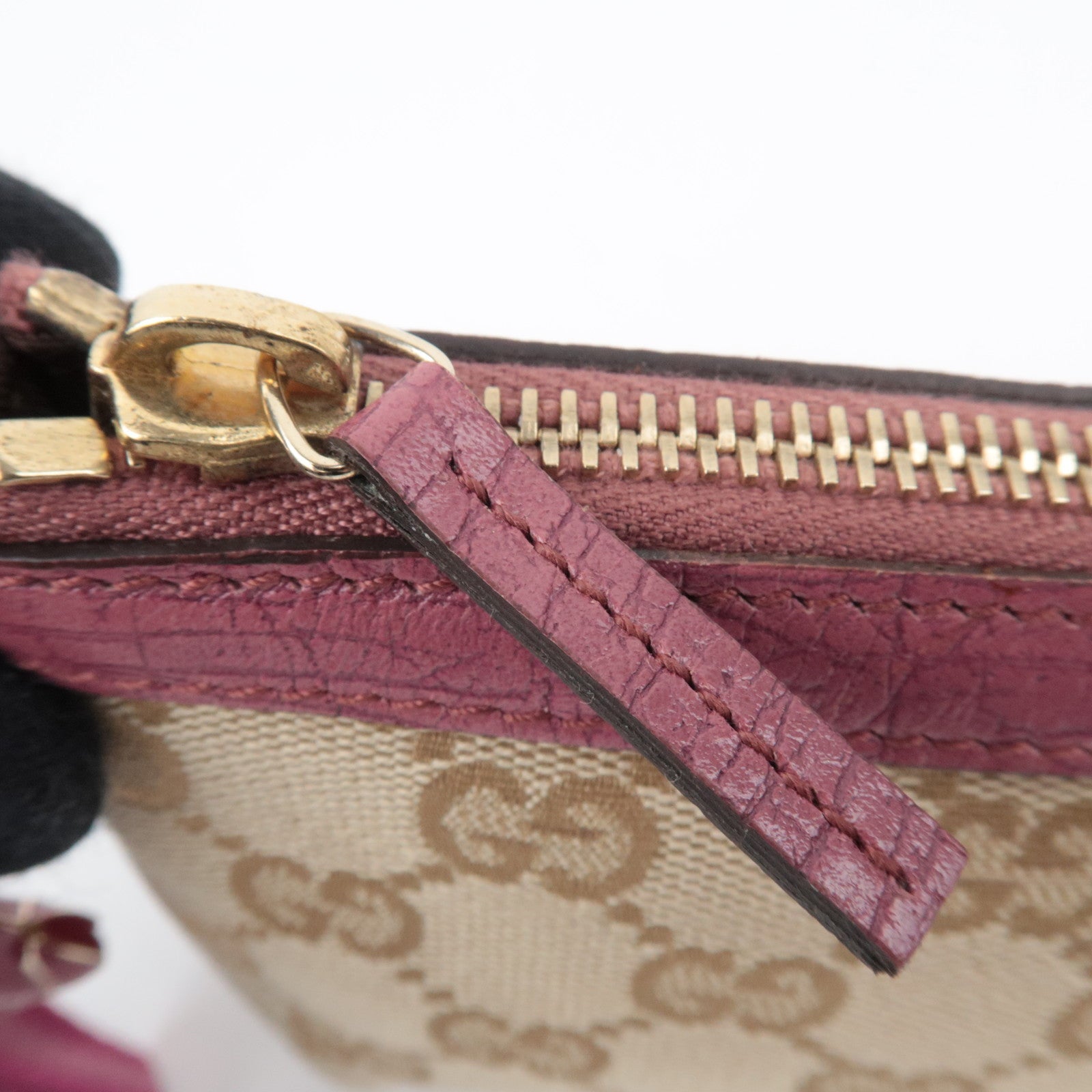 GUCCI GG Canvas Small Pouch Beige Pink 152507