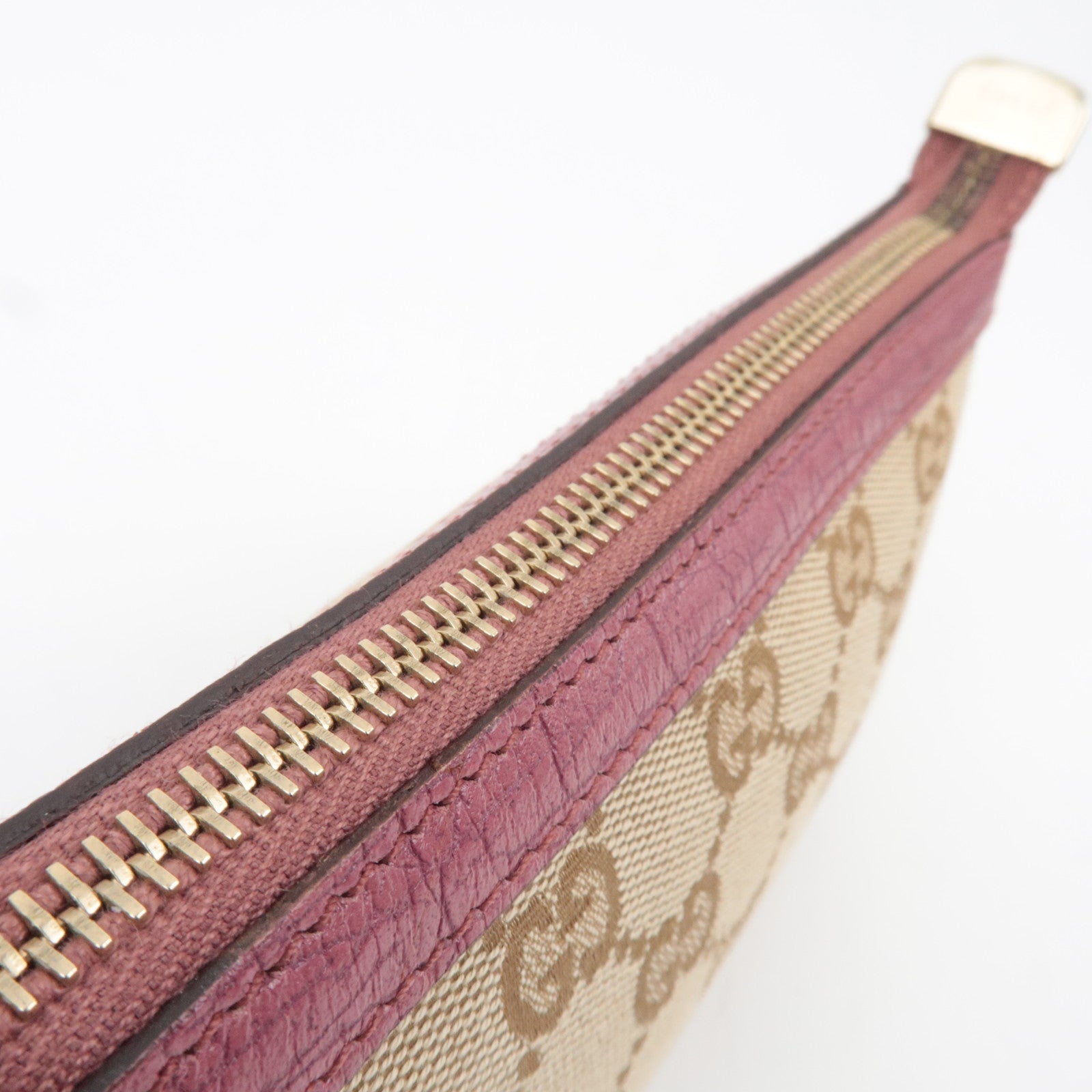 GUCCI GG Canvas Small Pouch Beige Pink 152507