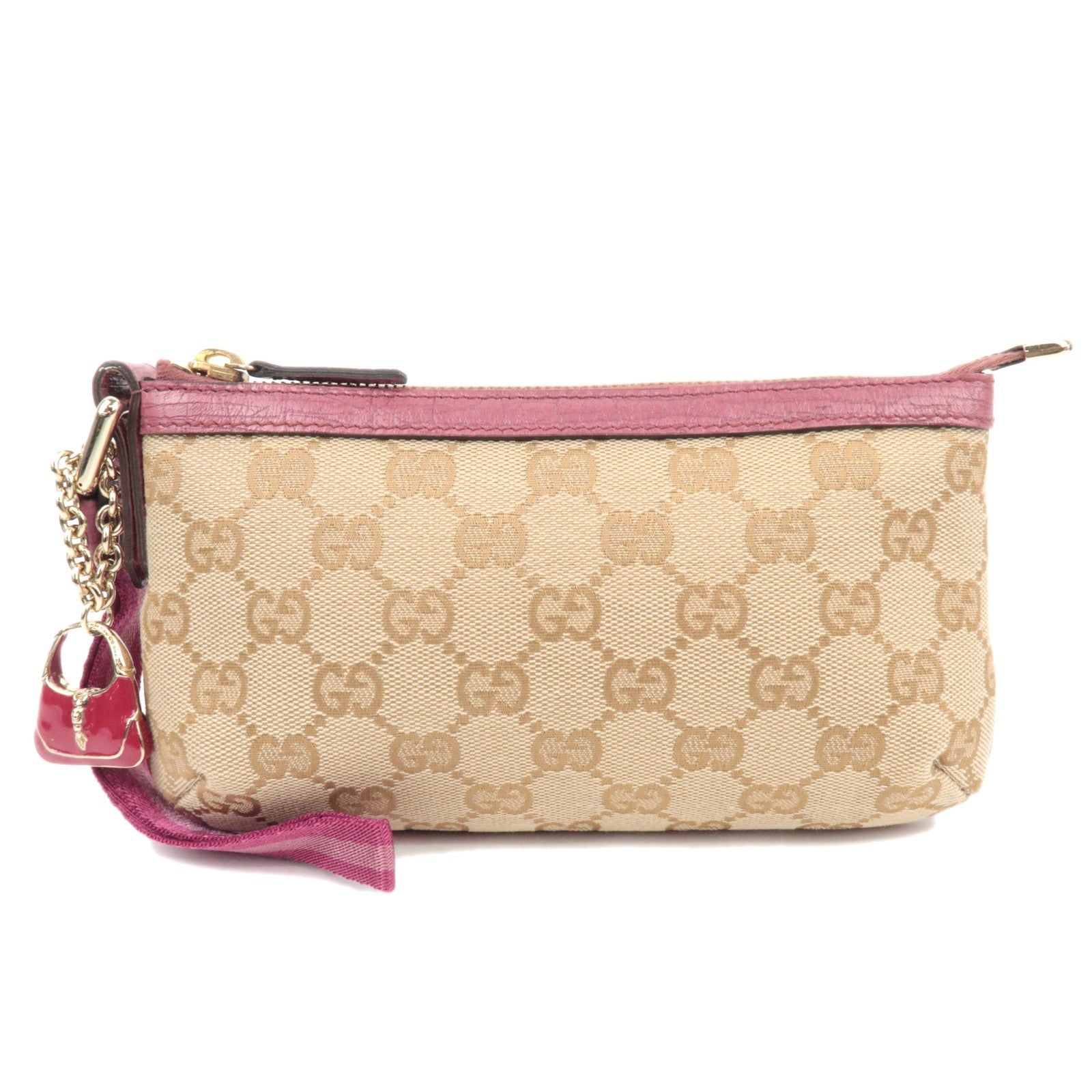 GUCCI GG Canvas Small Pouch Beige Pink 15250786778