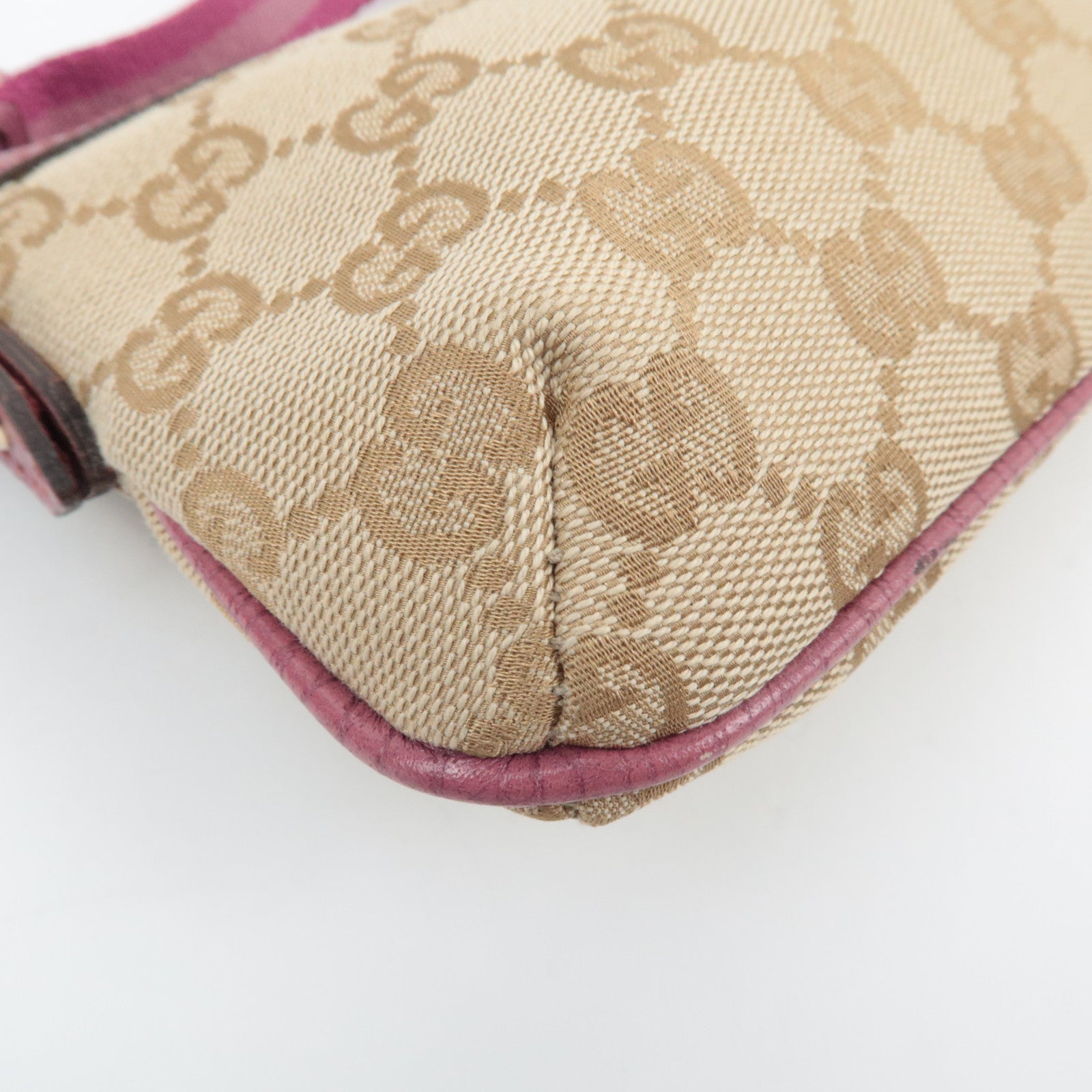 GUCCI GG Canvas Small Pouch Beige Pink 152507