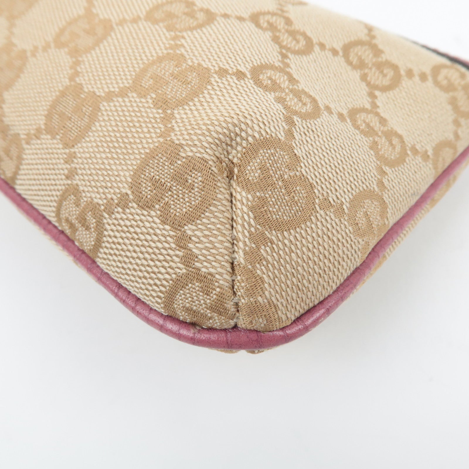 GUCCI GG Canvas Small Pouch Beige Pink 152507