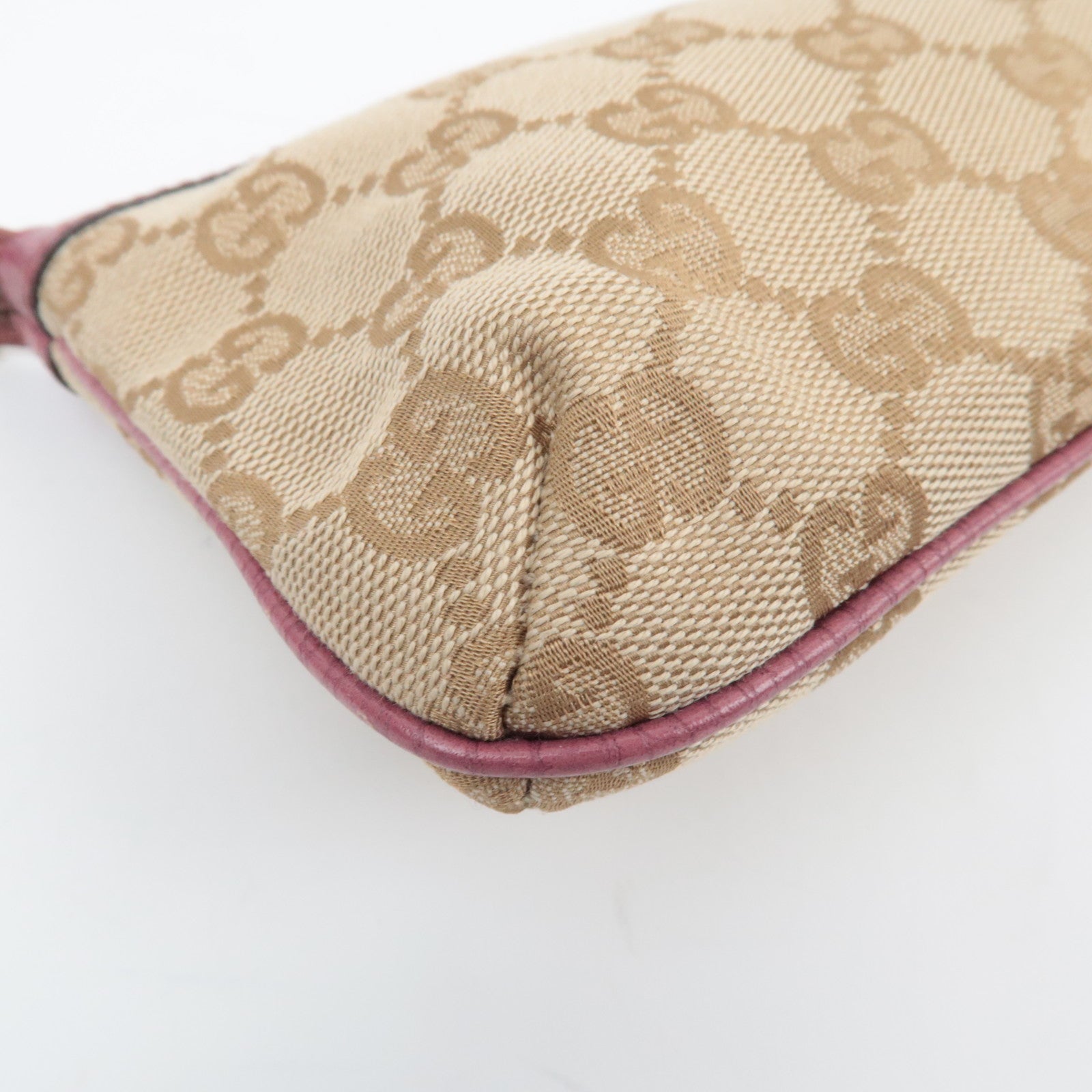 GUCCI GG Canvas Small Pouch Beige Pink 152507