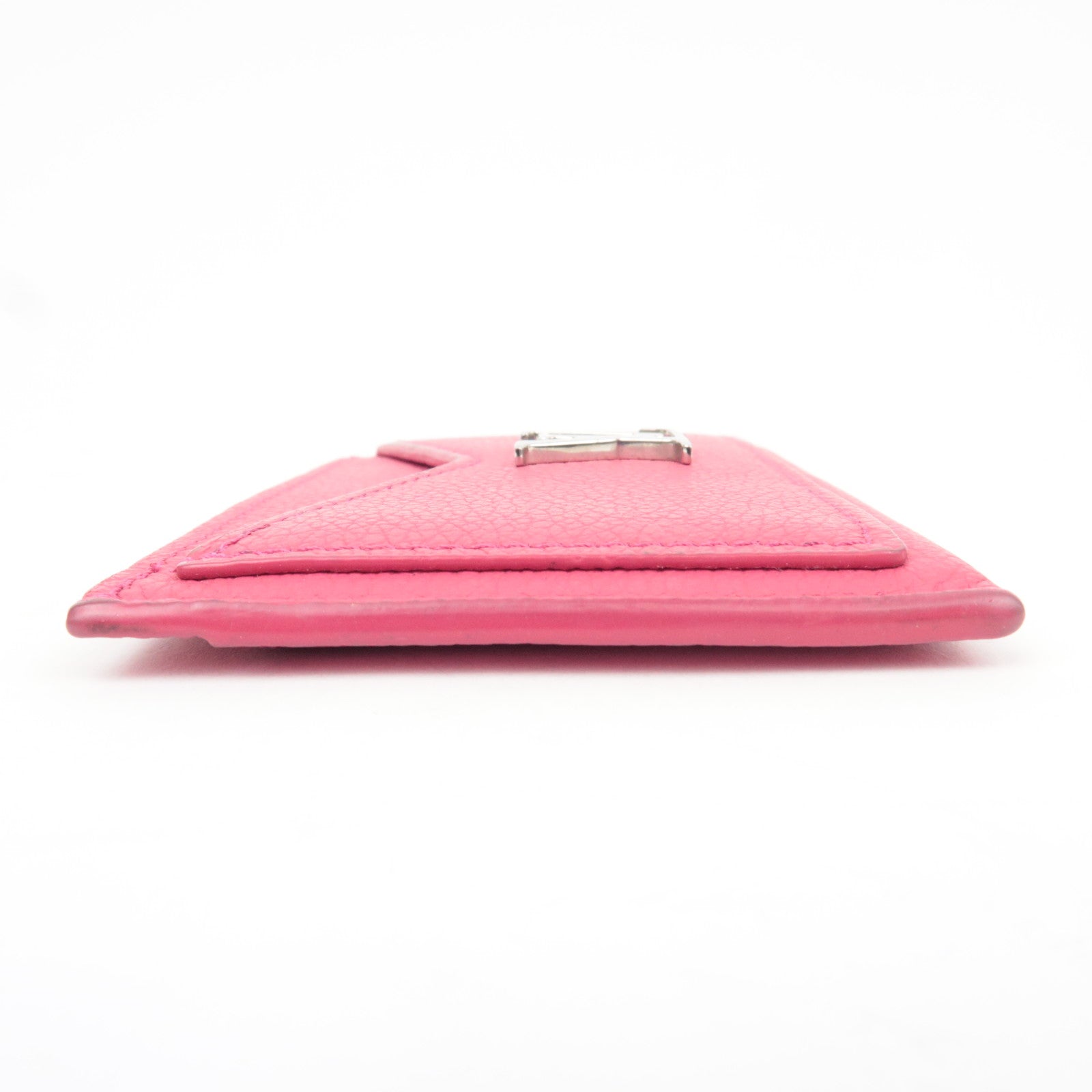 Louis Vuitton Porte Carte Lockme Leather Card Case Hot Pink