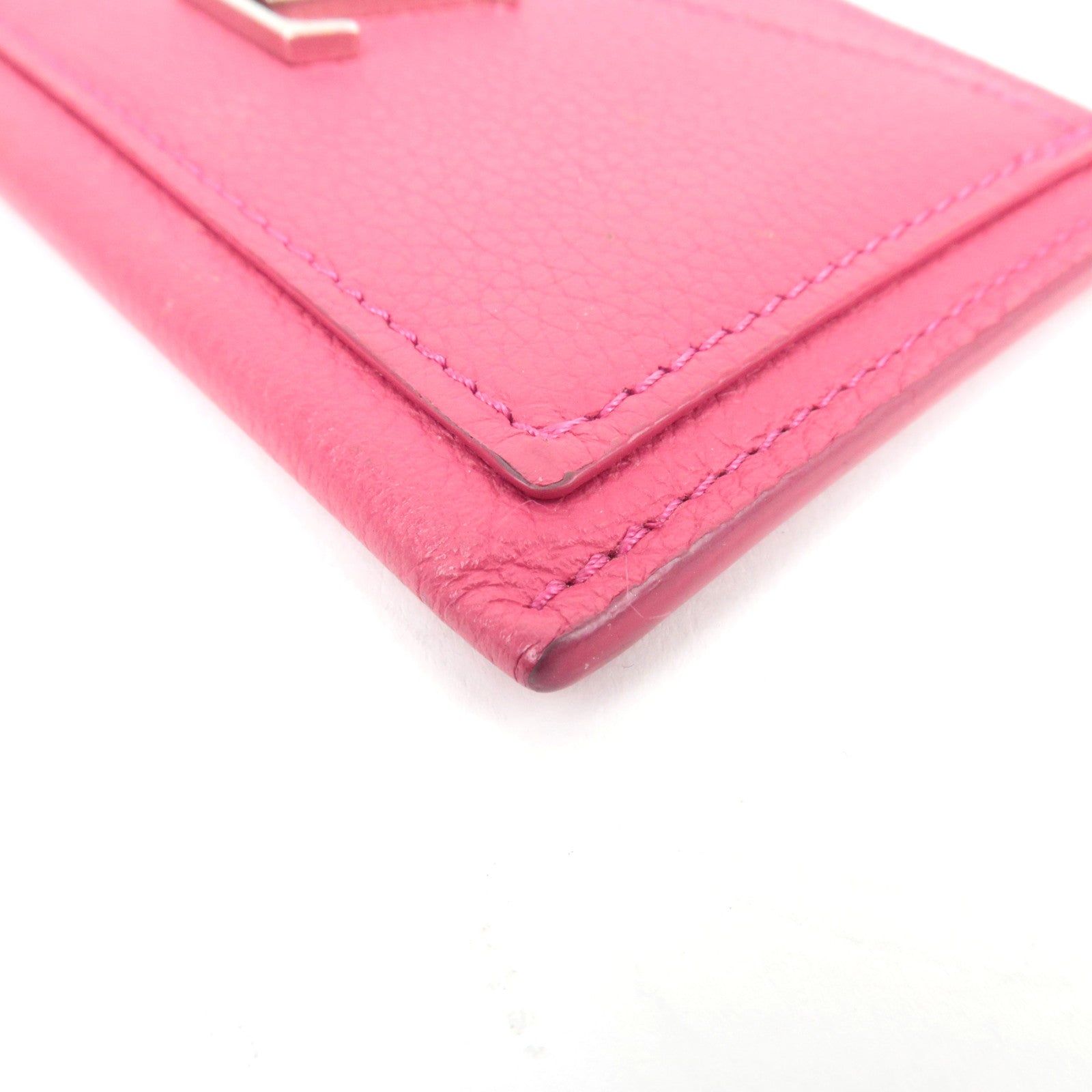 Louis Vuitton Porte Carte Lockme Leather Card Case Hot Pink