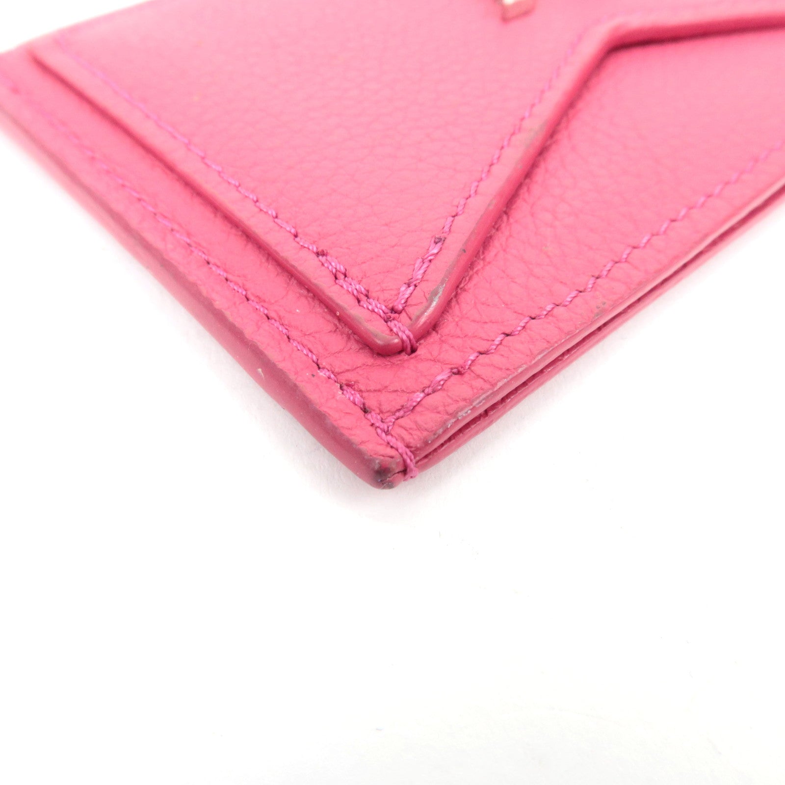 Louis Vuitton Porte Carte Lockme Leather Card Case Hot Pink